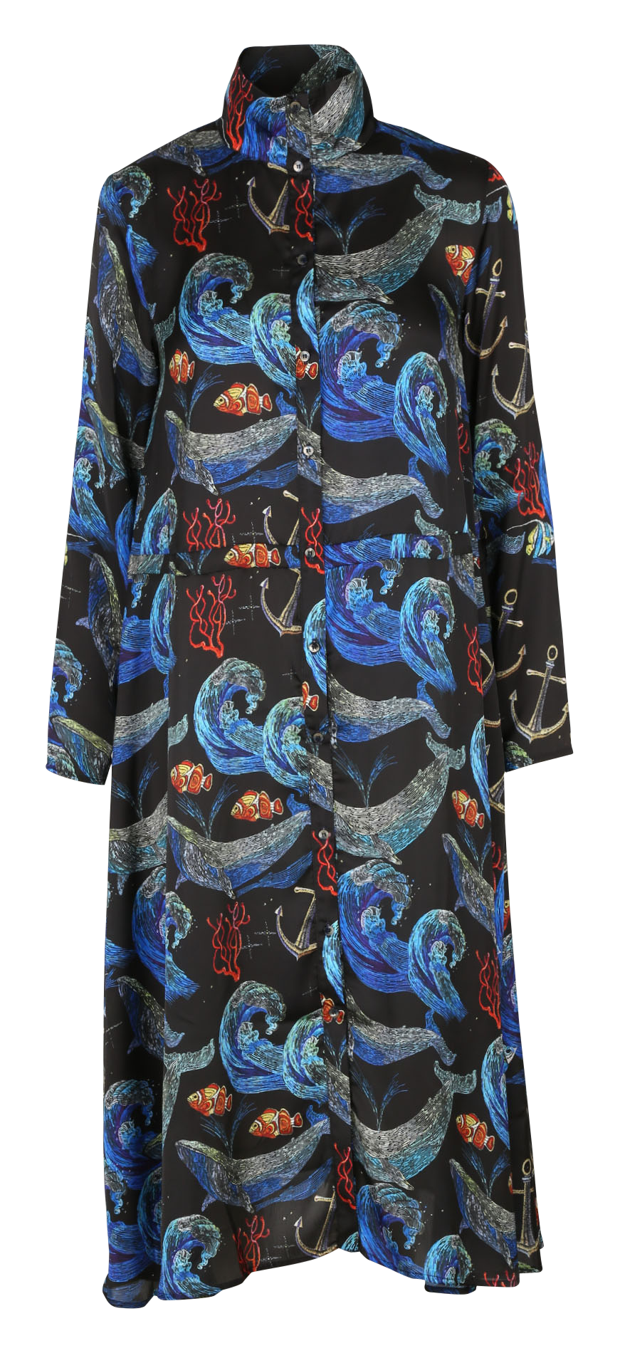 Printed shirt dress with classic collar HEIMSTONE Multicolored