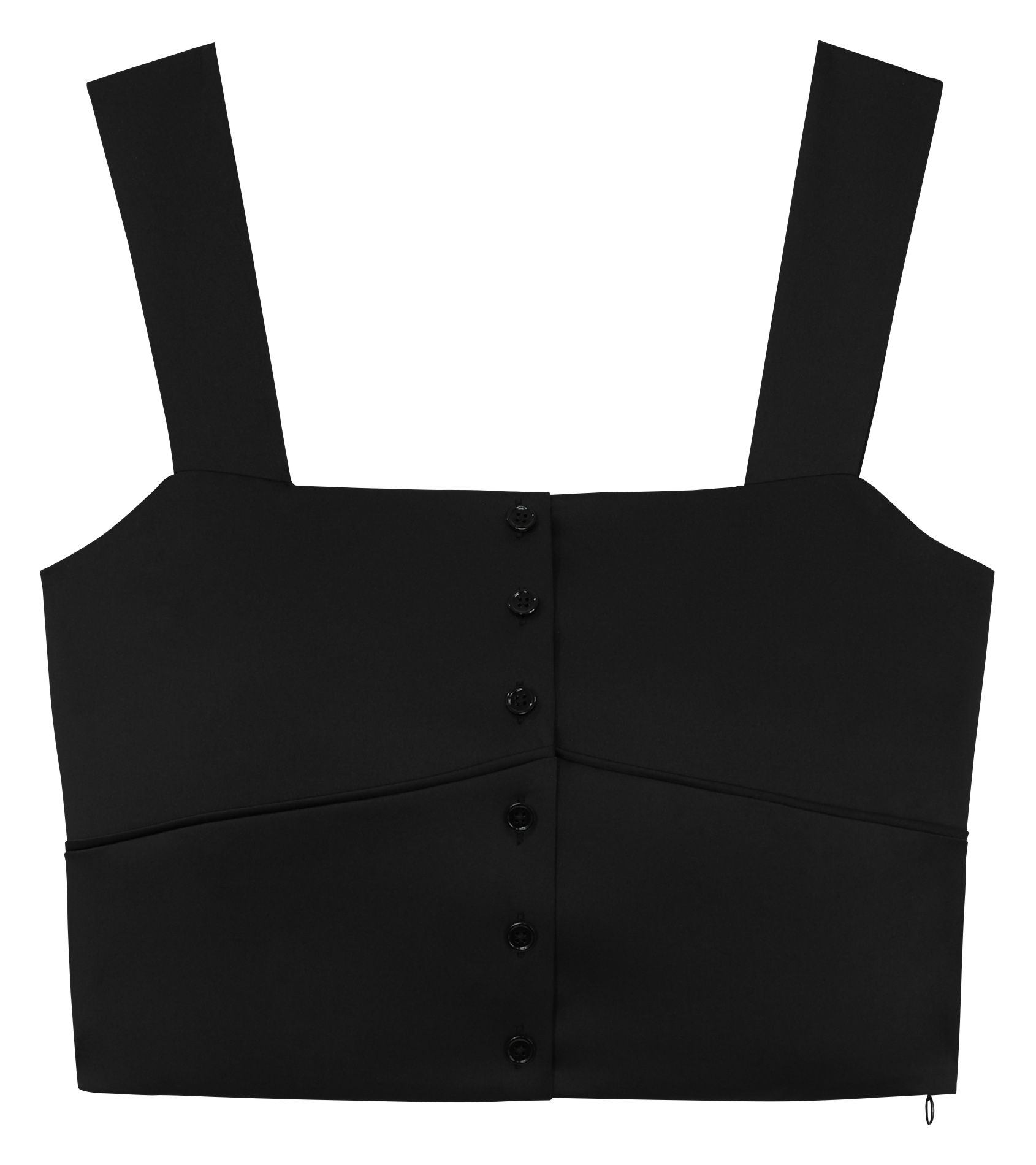 Square-neck cotton crop top  Bla01