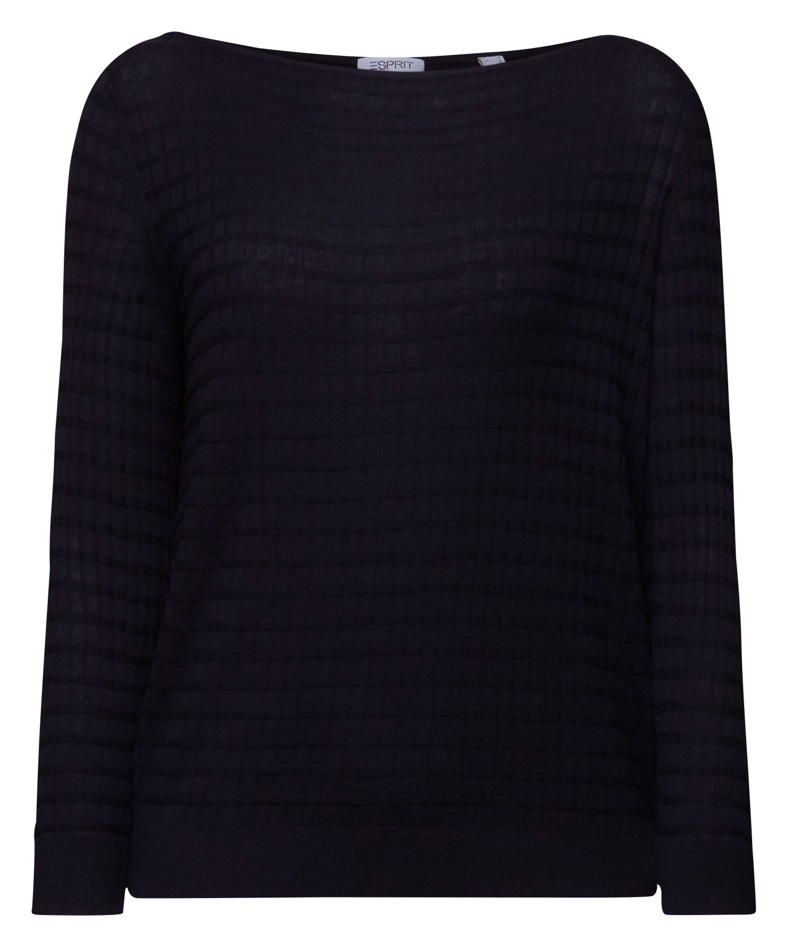 Pull droit col bateau en coton ESPRIT Bleu