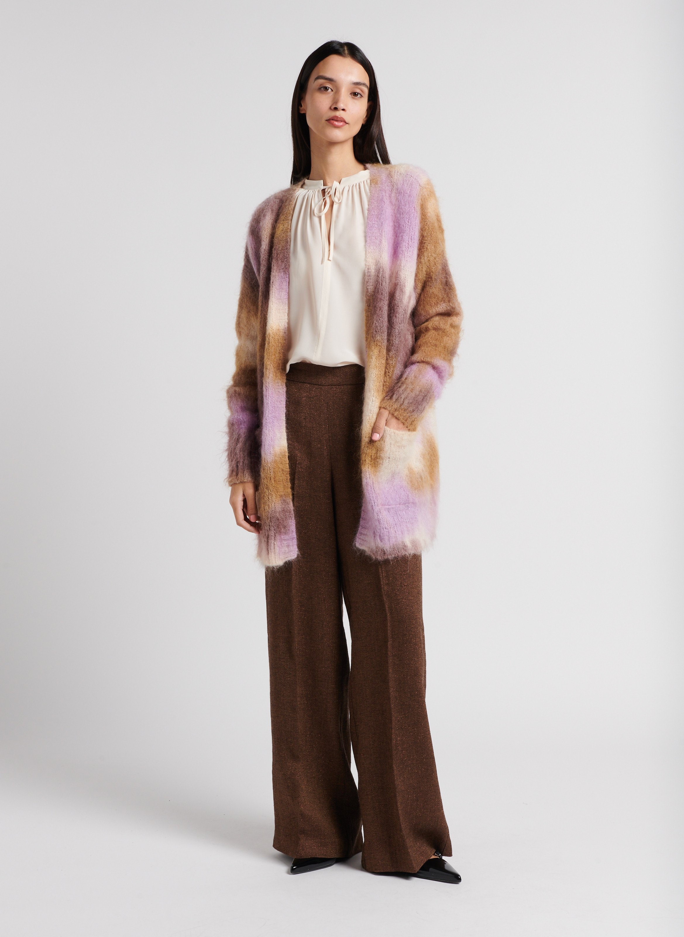 Gilet long ample Violet