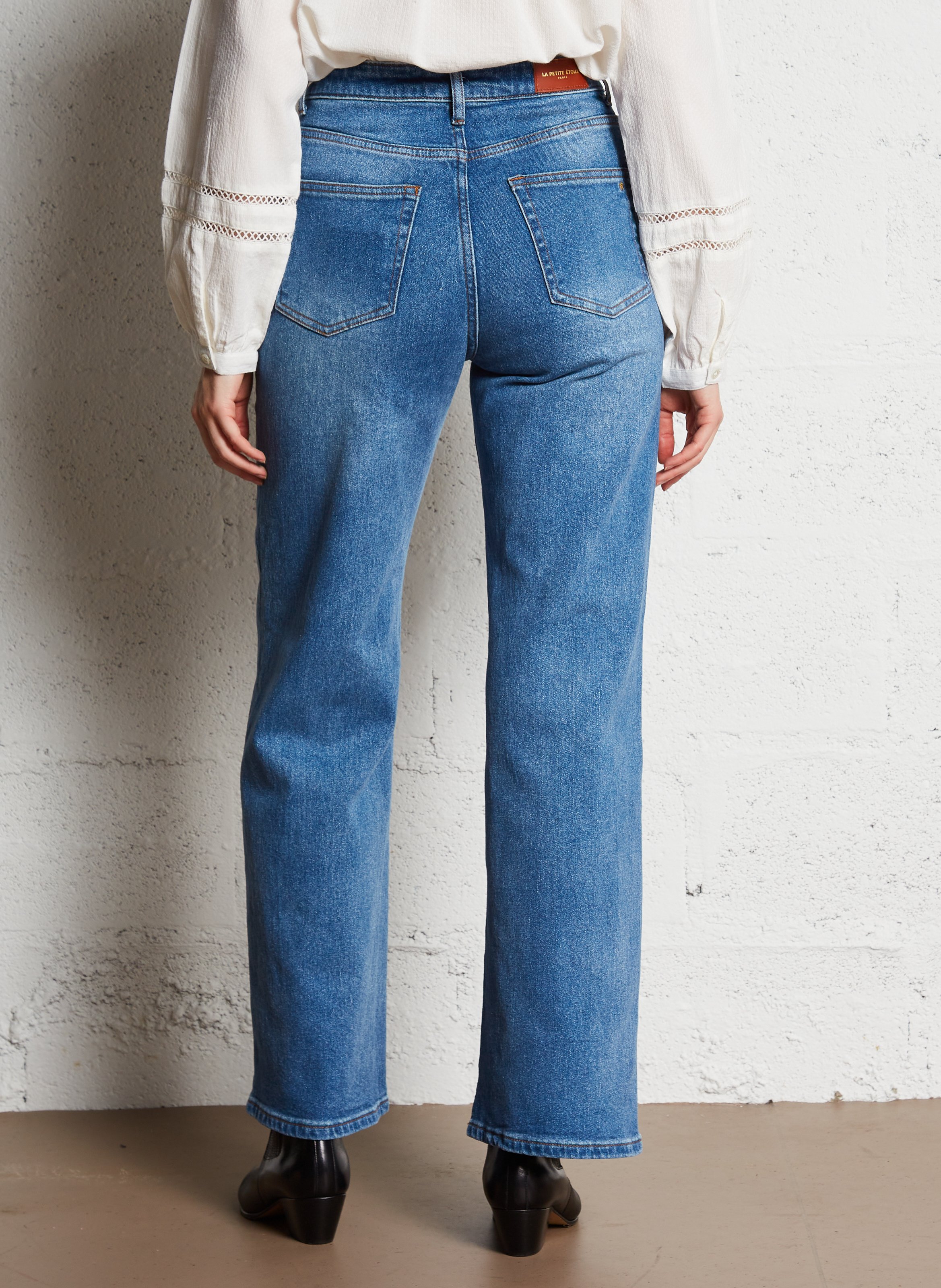 Jean large taille haute en coton mélangé LA PETITE ETOILE Jean Stone