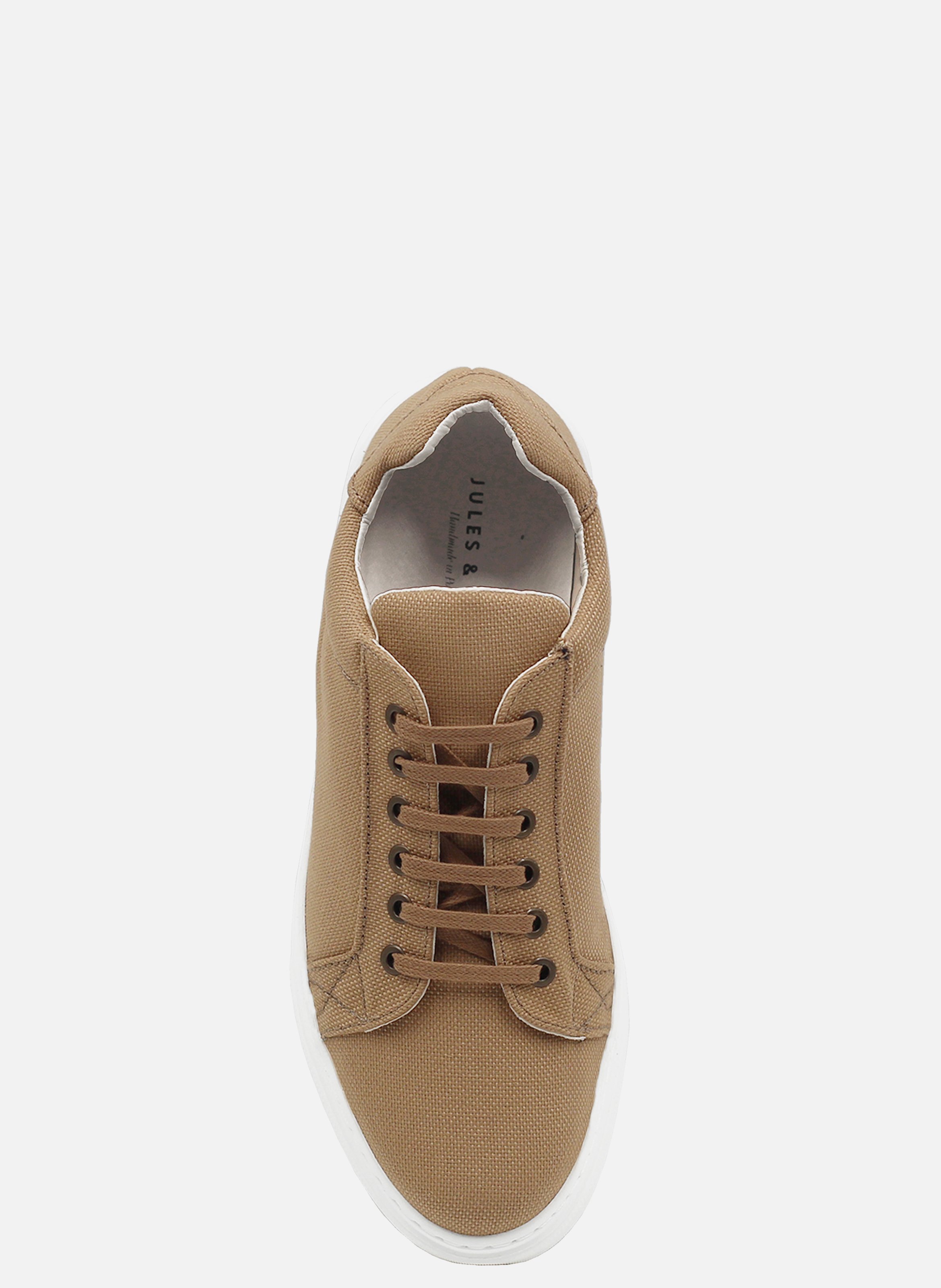 Lace-up recycled canvas sneakers JULES & JENN Brown