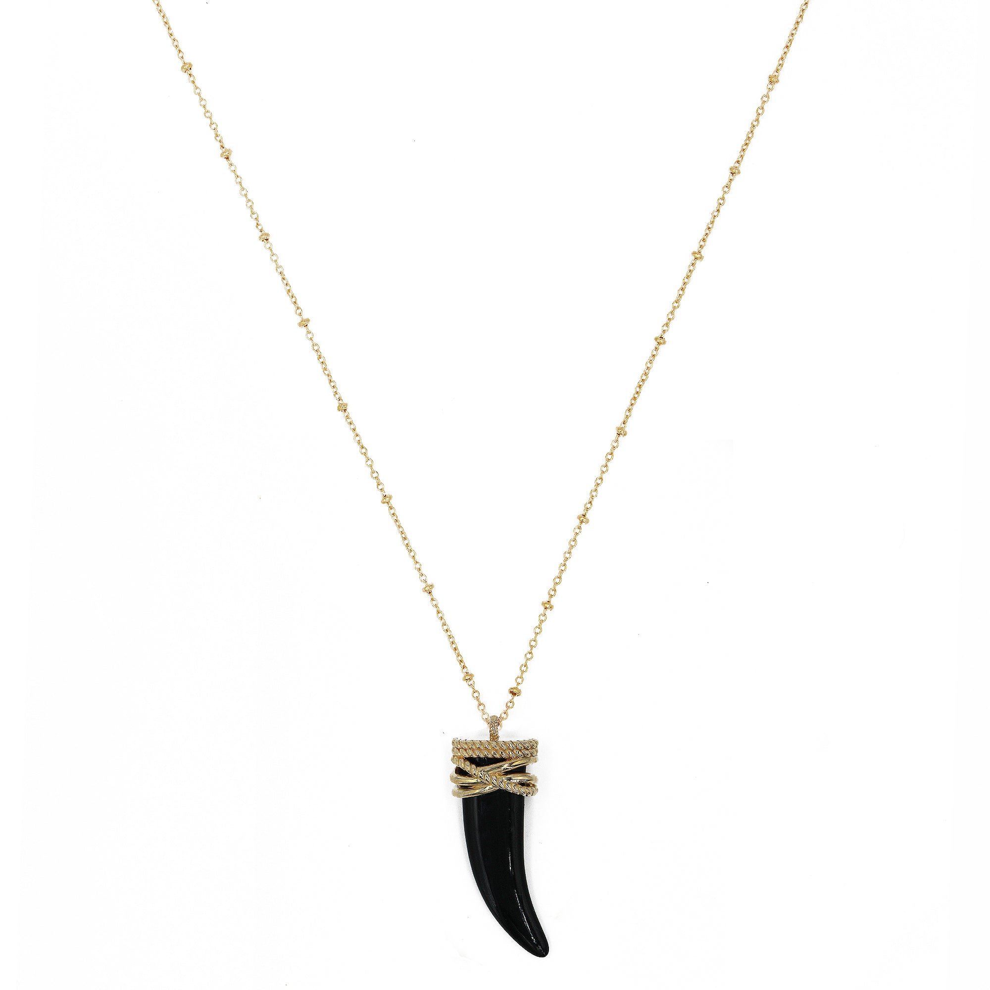 Gold-plated tribe necklace NILAI Black