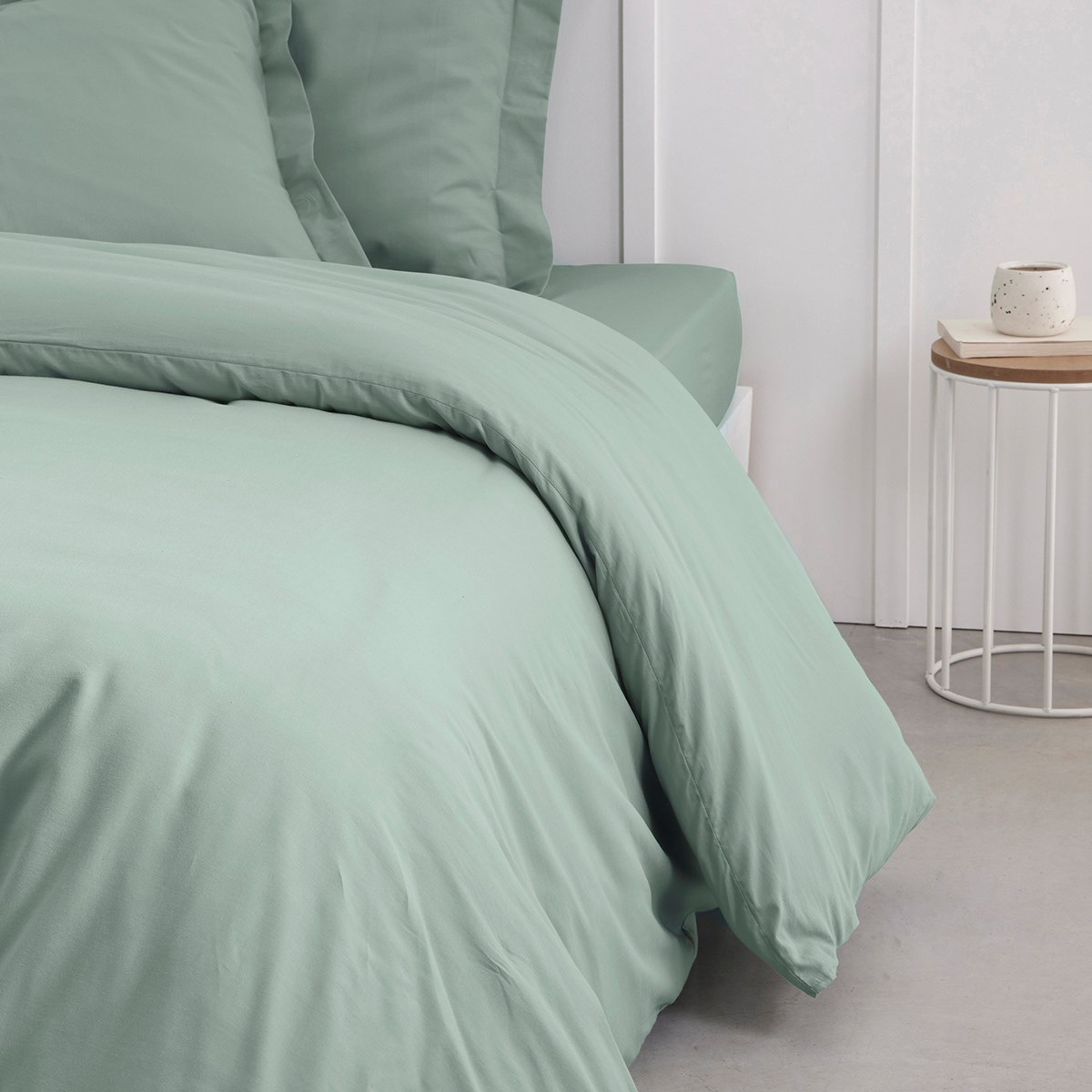 Organic cotton plain duvet cover TODAY LINGE DE MAISON Green