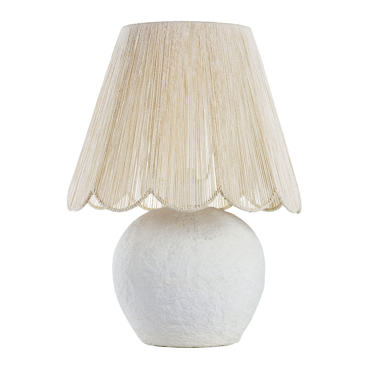 Nora paper mache lamp - jute lampshade - ø 38 x 52 cm BLANC D'IVOIRE White