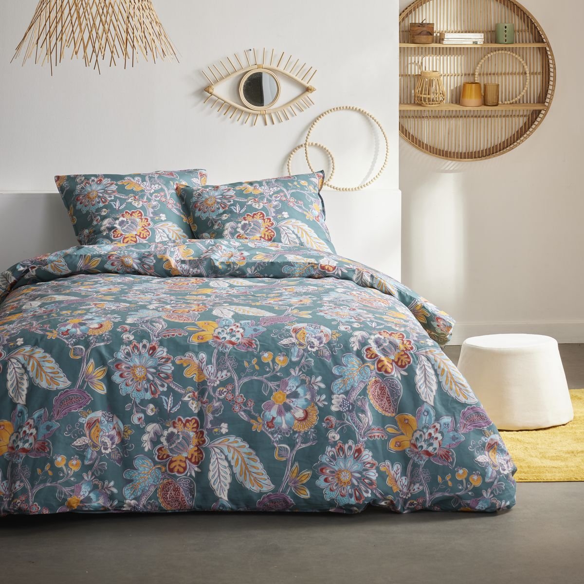 Printed cotton bed set TODAY LINGE DE MAISON Blue