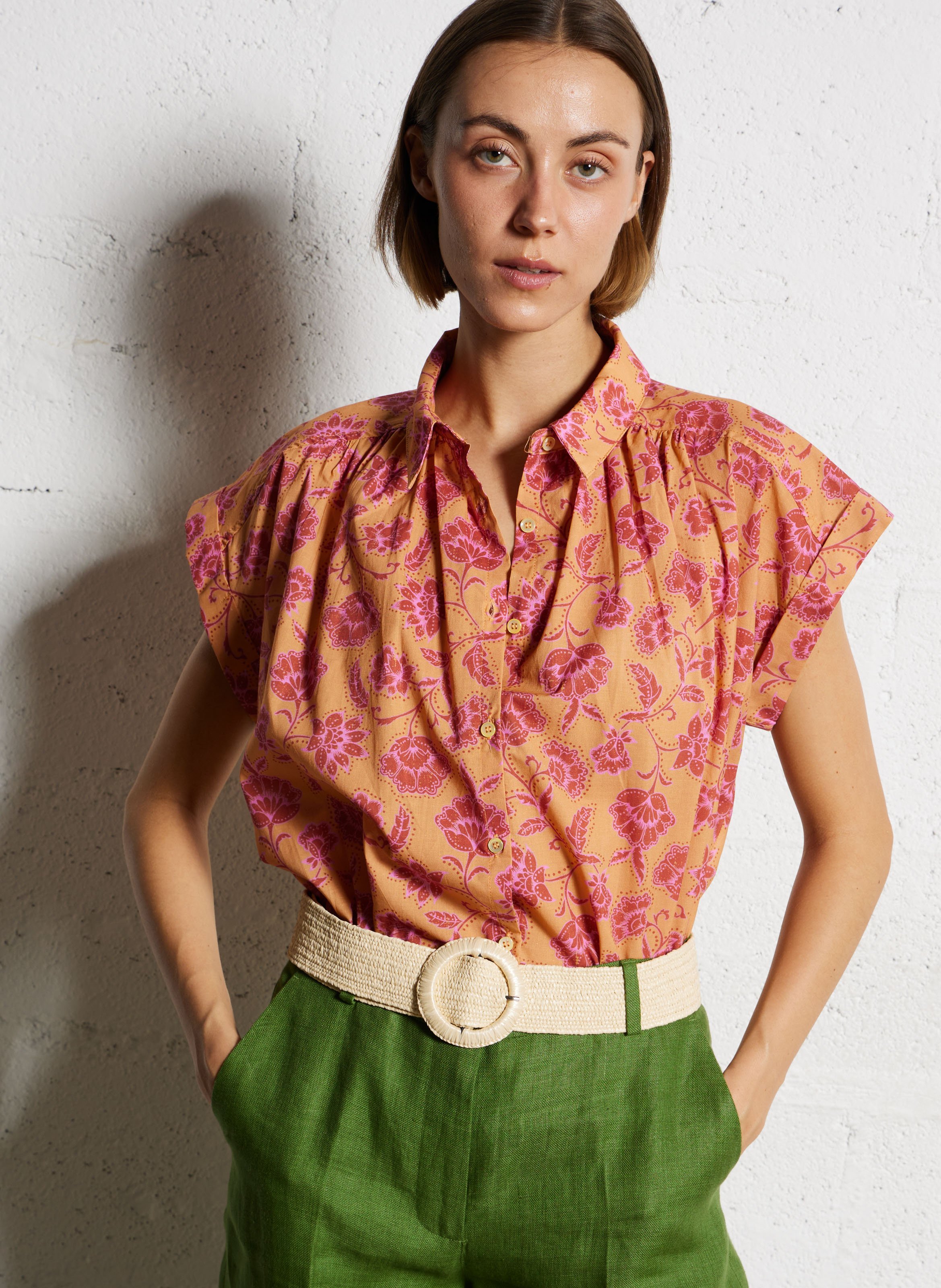 Gevlochten ceintuur Beige