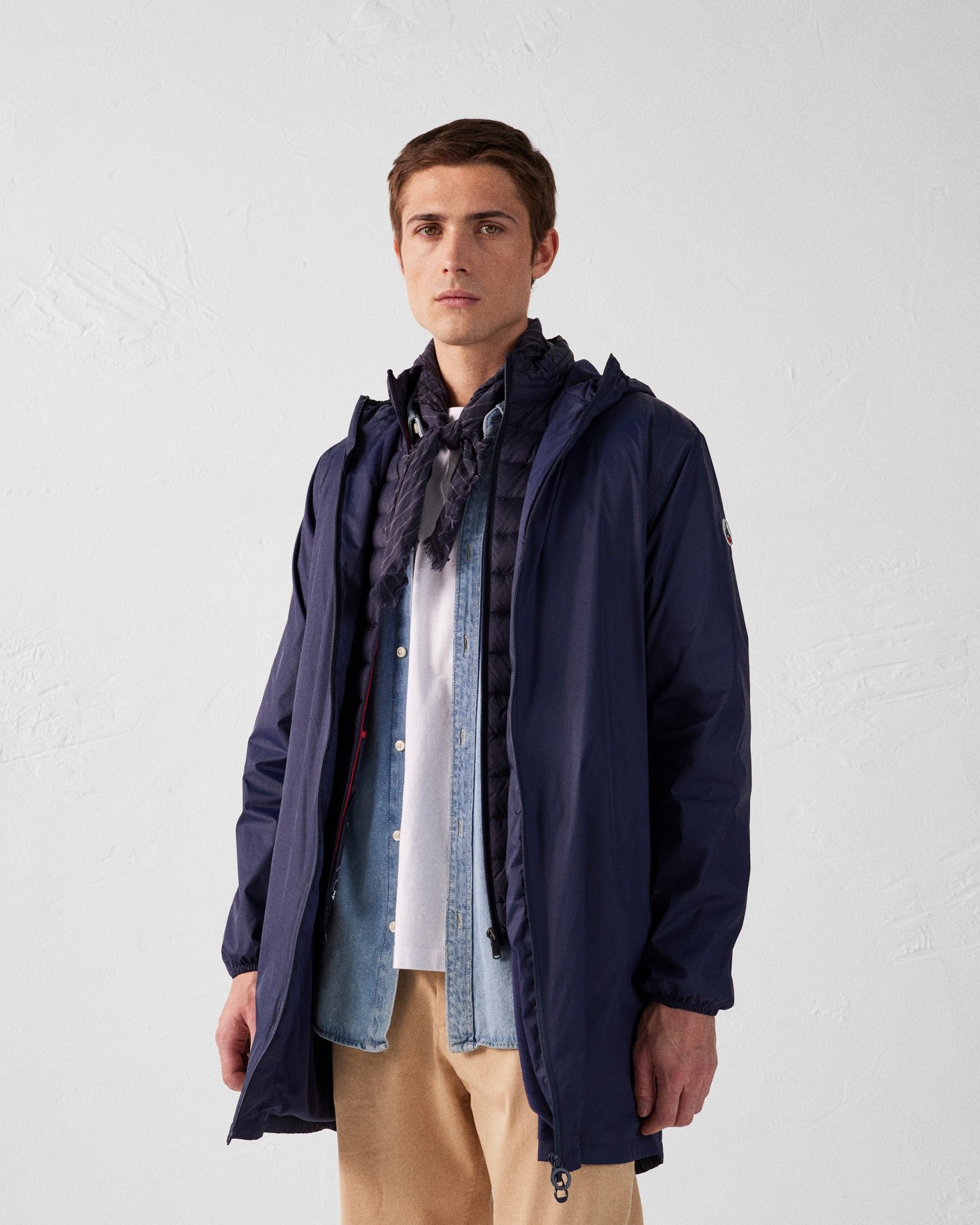 Long waterproof coat lined with fleece - Oban Polar JOTT Blue