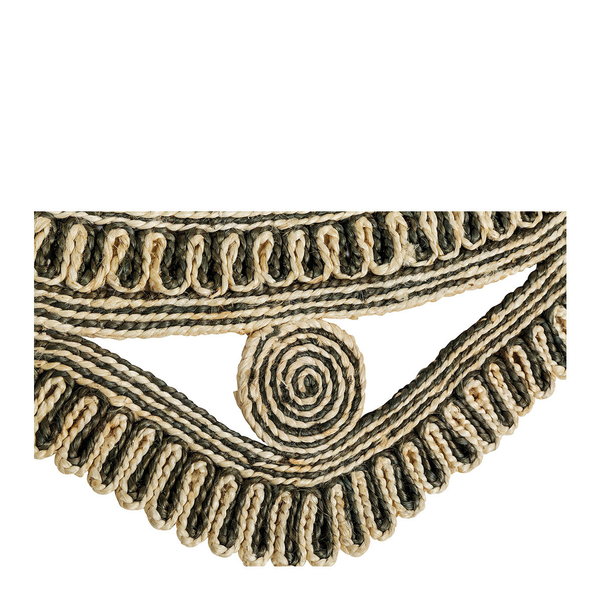 Jute Kishi Rug BLANC D'IVOIRE Black