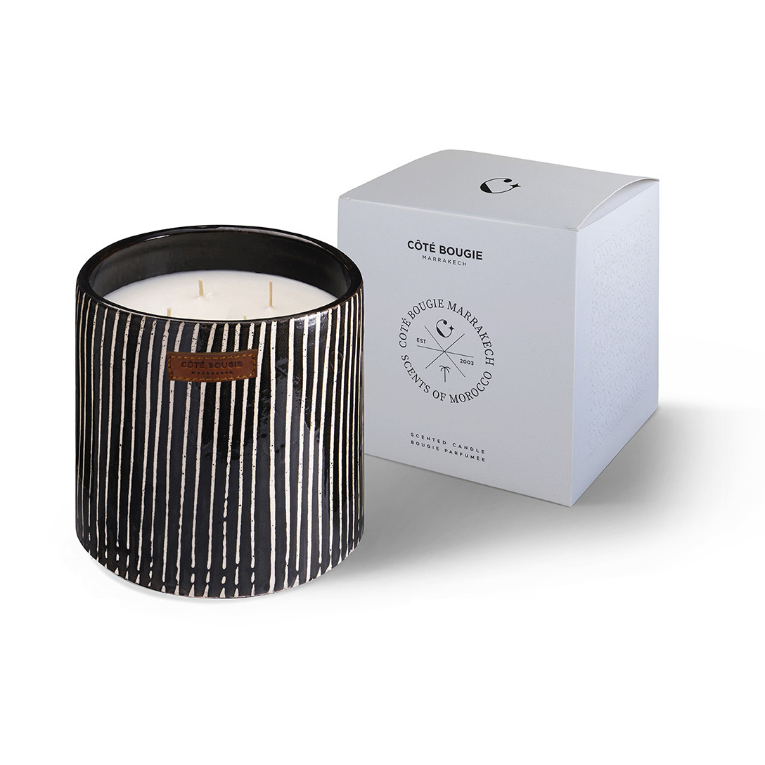 Bougie céramique zébré COTE BOUGIE Noir