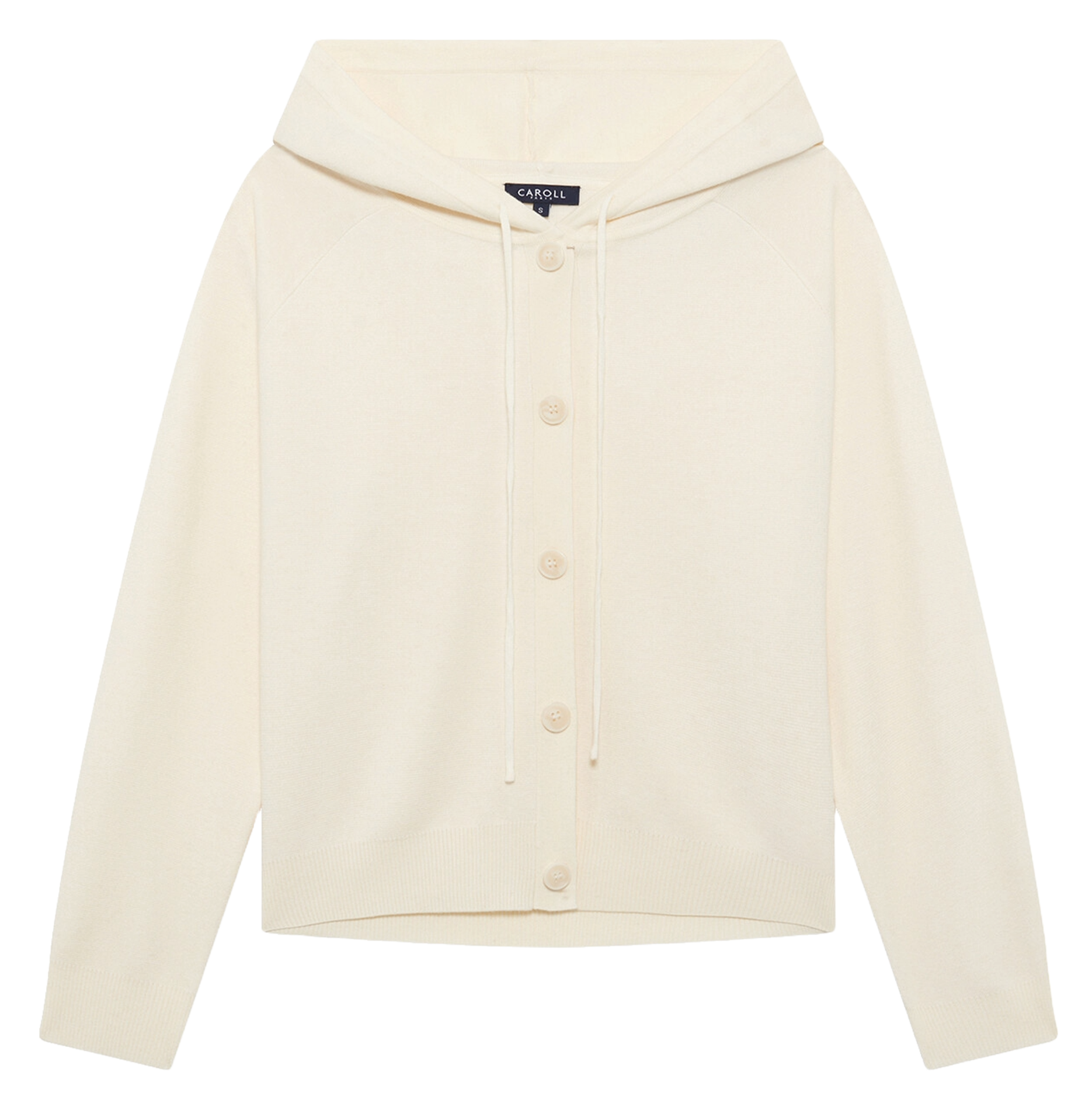 Straight buttoned hooded vest CAROLL Beige