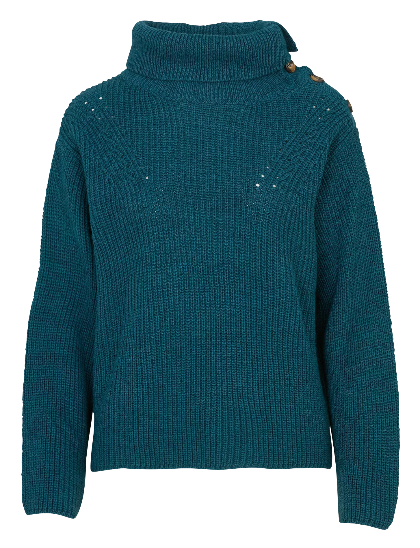 Asymmetrischer Oversized-Pullover mit Knopfleiste LA FEE MARABOUTEE Blau