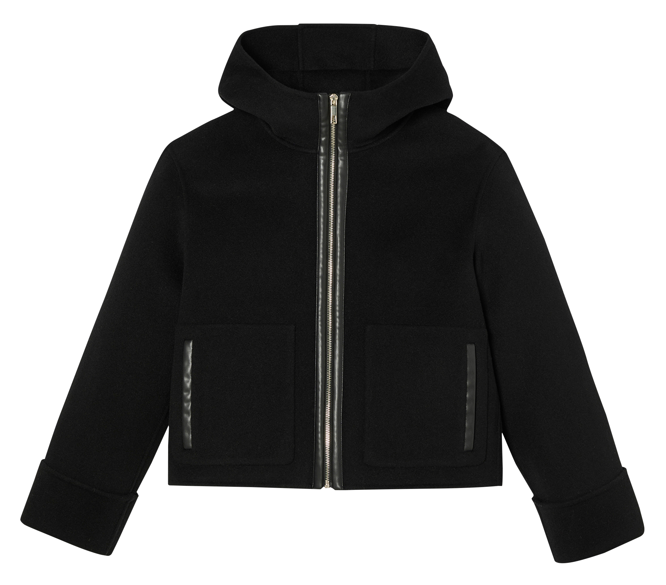 Oversized wool blend hooded jacket ZAPA Black