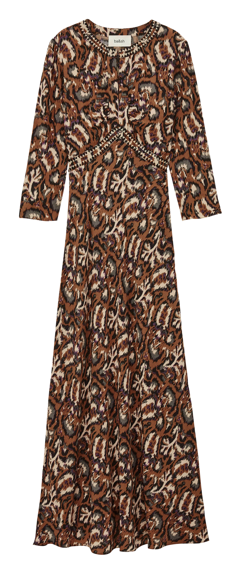 Robe longue col V imprimée BA&SH Orange