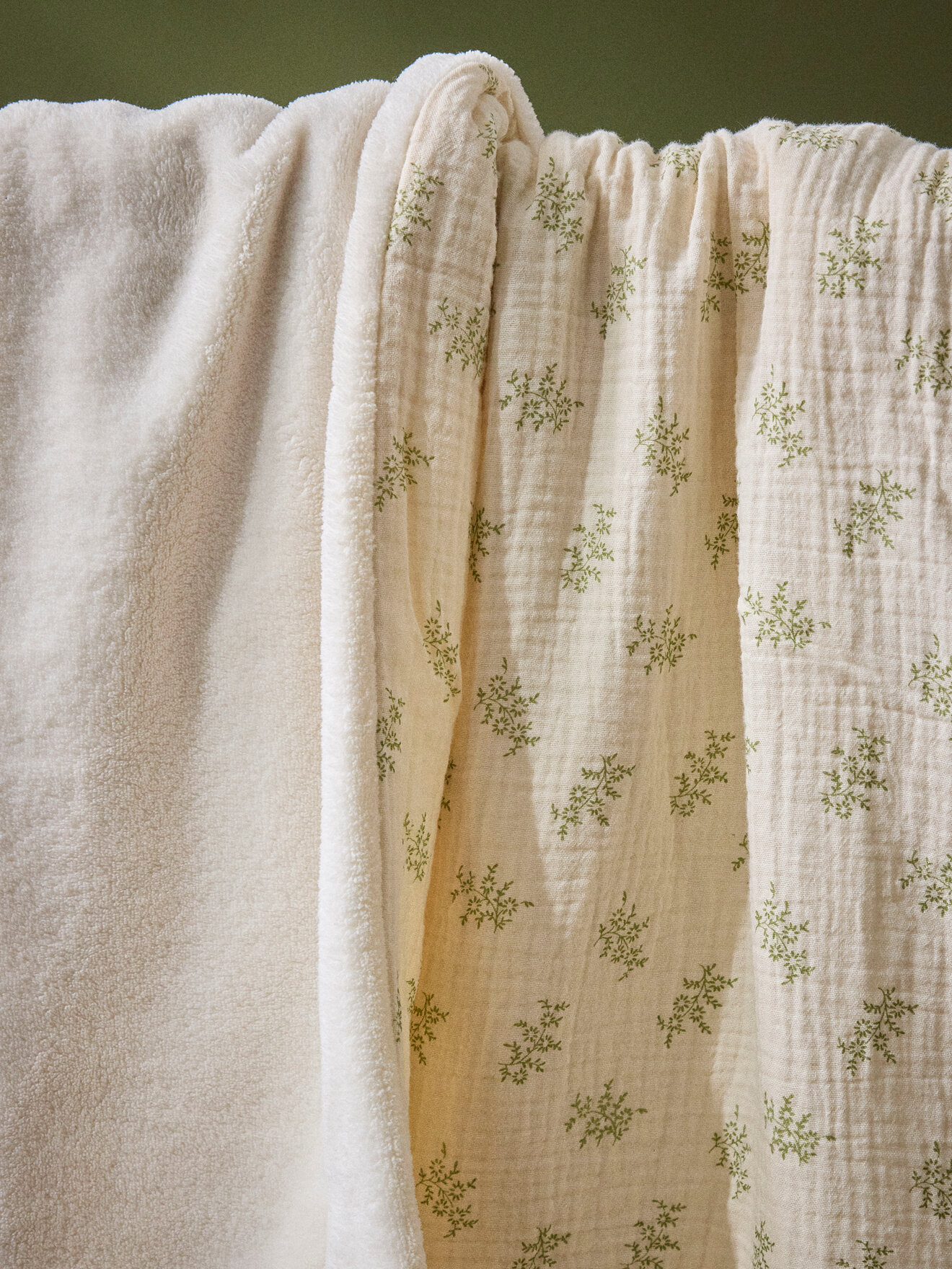 Cotton and micro-fleece plaid CYRILLUS Beige