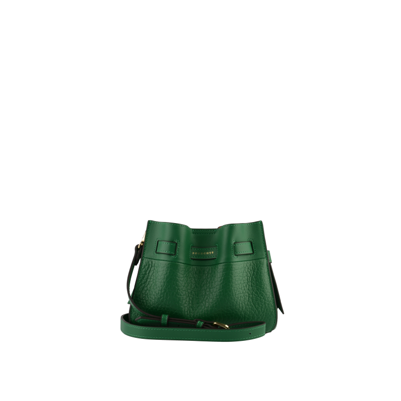 Shoulder bag - cowhide leather POURCHET Green