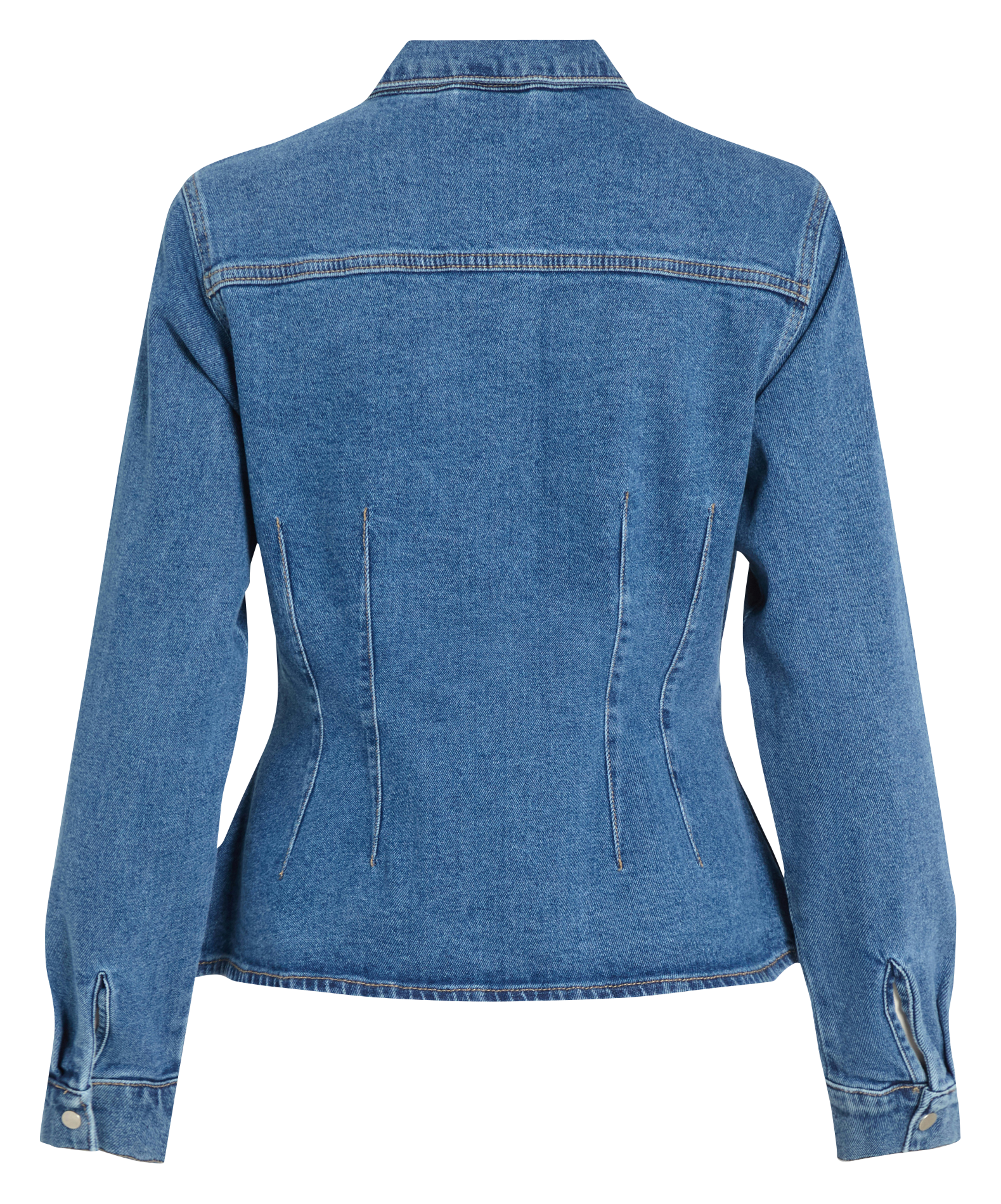 Chemise courte cintrée en jean VILA Bleu