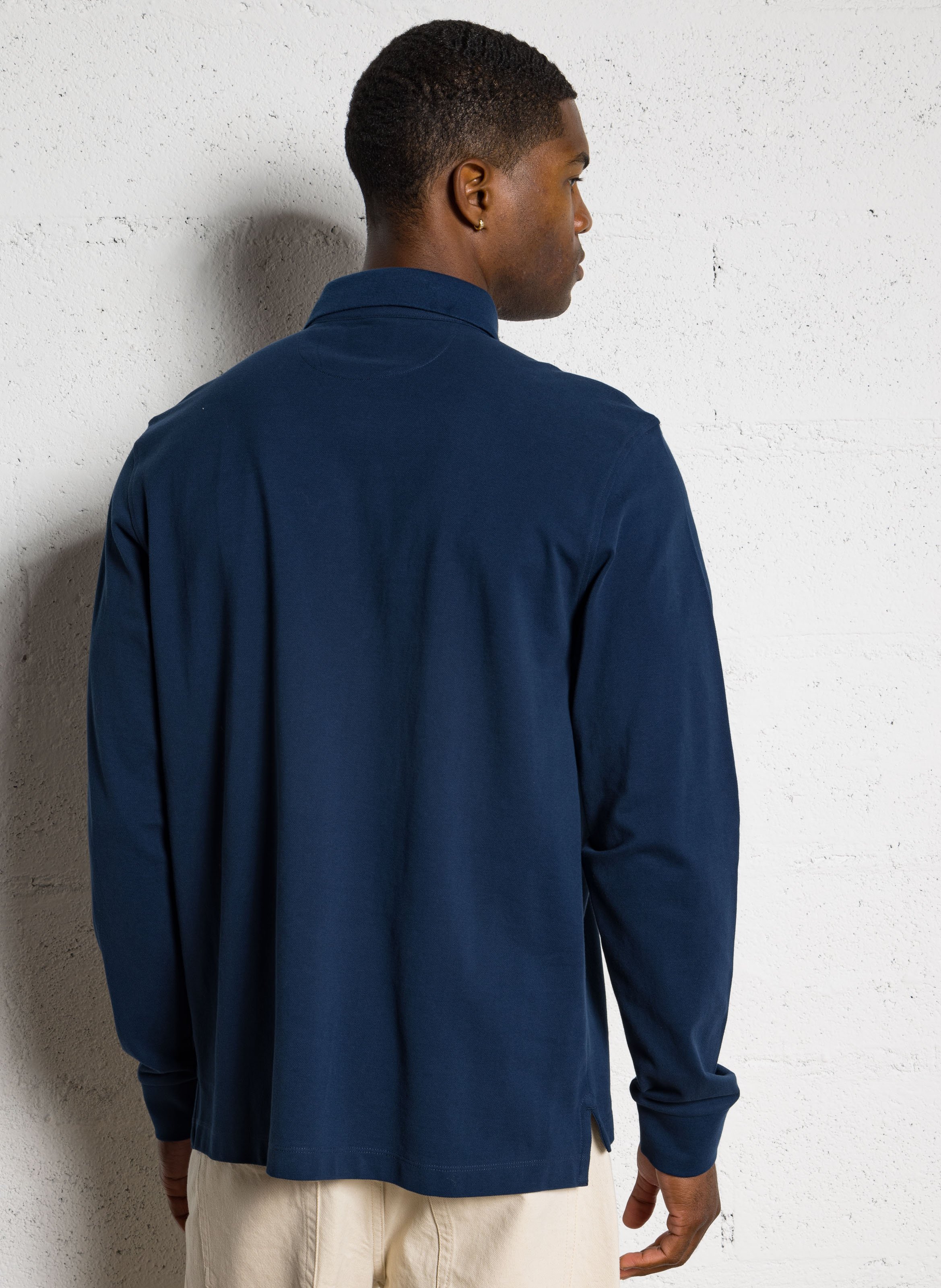 Polo Manches longues en coton FACONNABLE Bleu