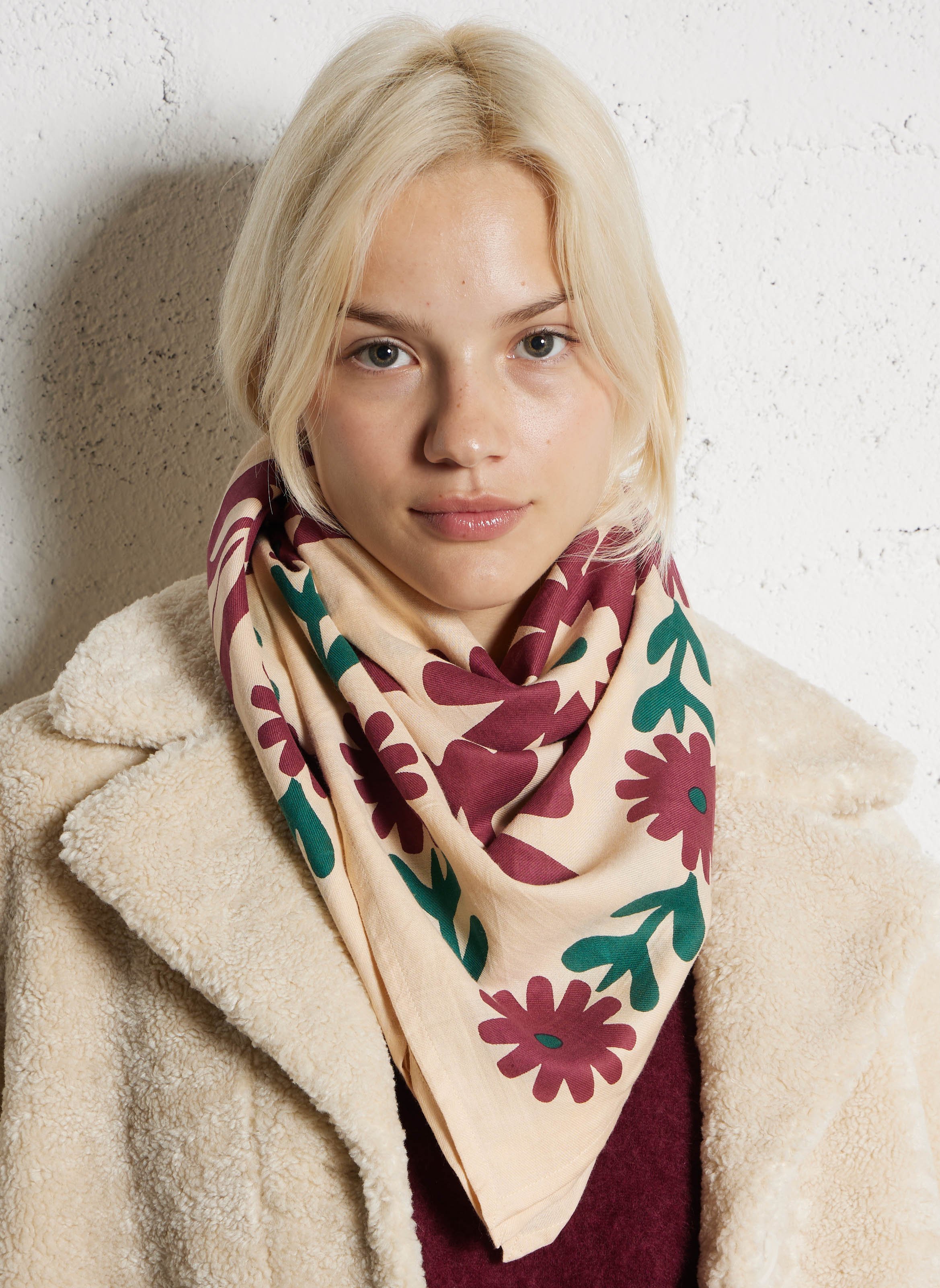 Cotton scarf APACHES COLLECTIONS Beige