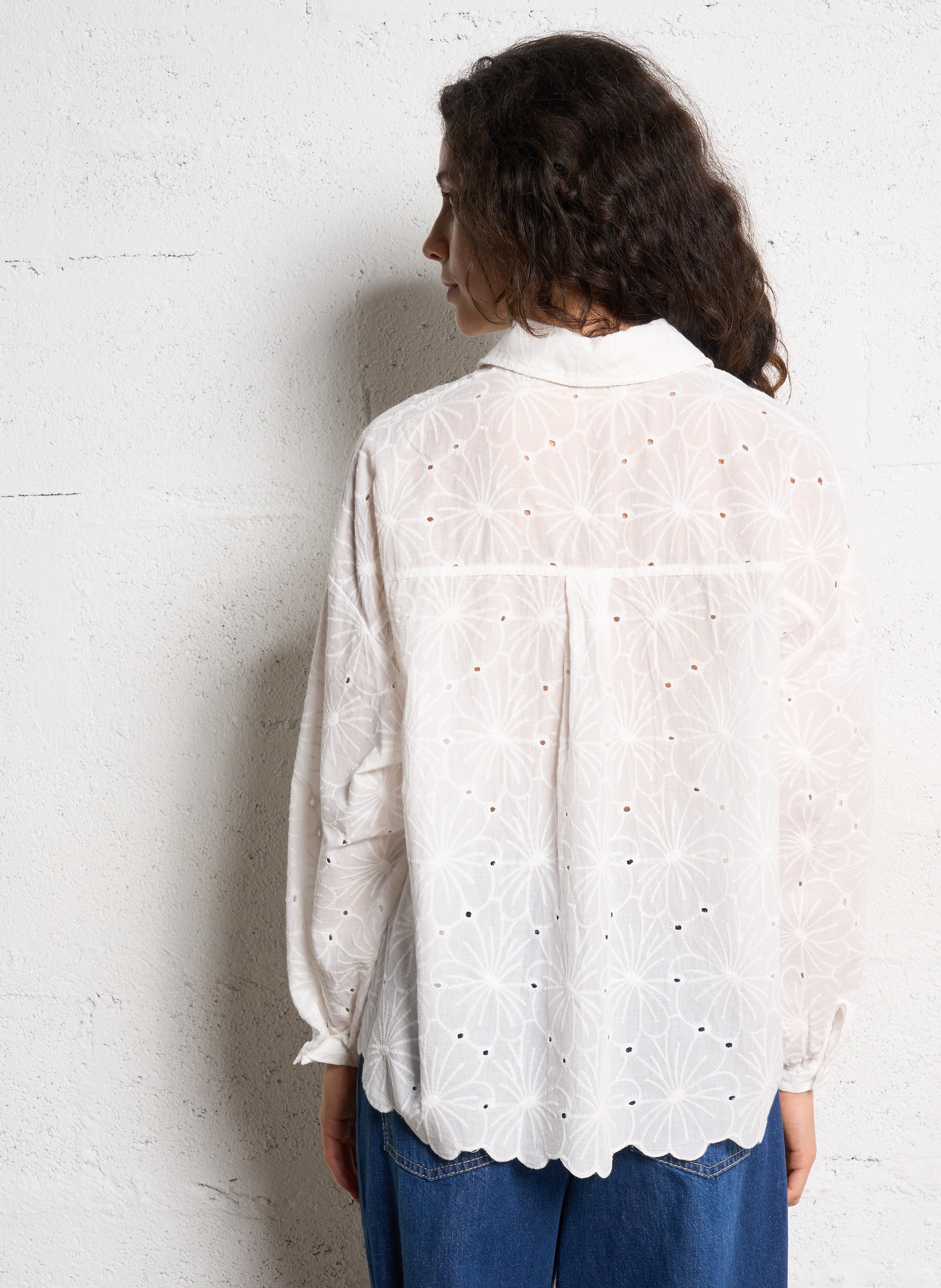 Baumwoll-Bluse THE KORNER Weiss