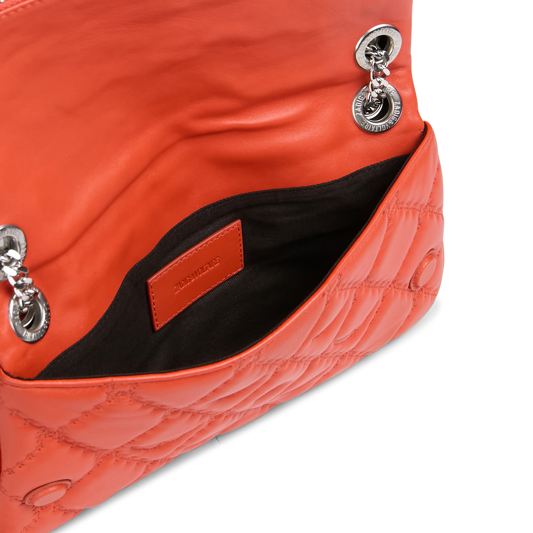 Gewatteerde, leren clutch ZADIG&VOLTAIRE Oranje