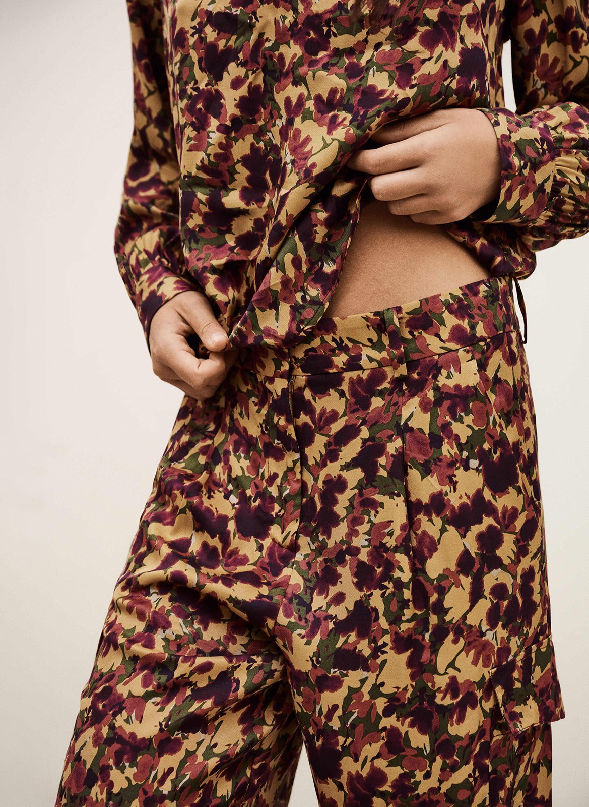 Pantalon droit imprimé BA&SH Orange