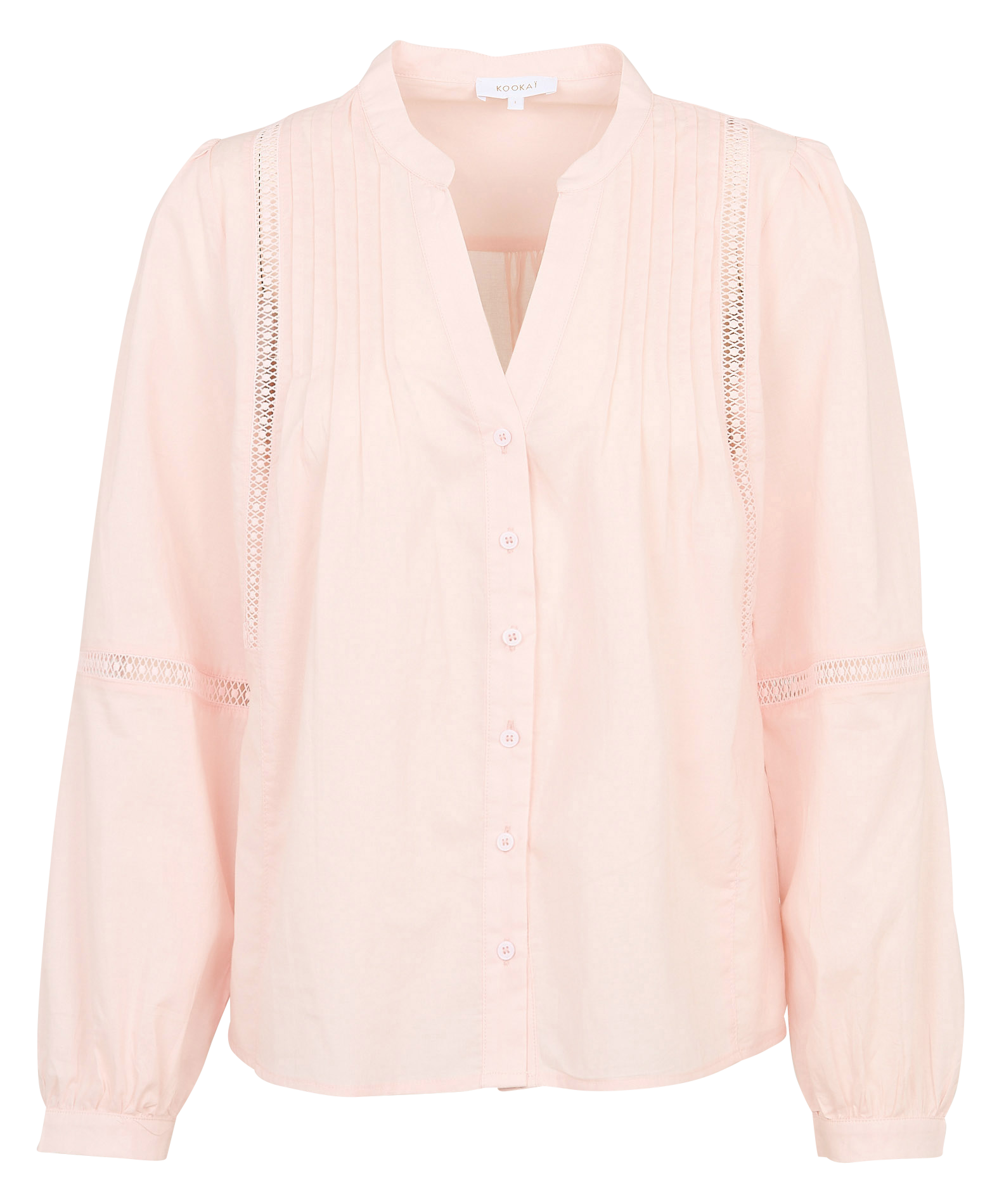 Recht katoenen overhemd met opstaande kraag KOOKAI Roze
