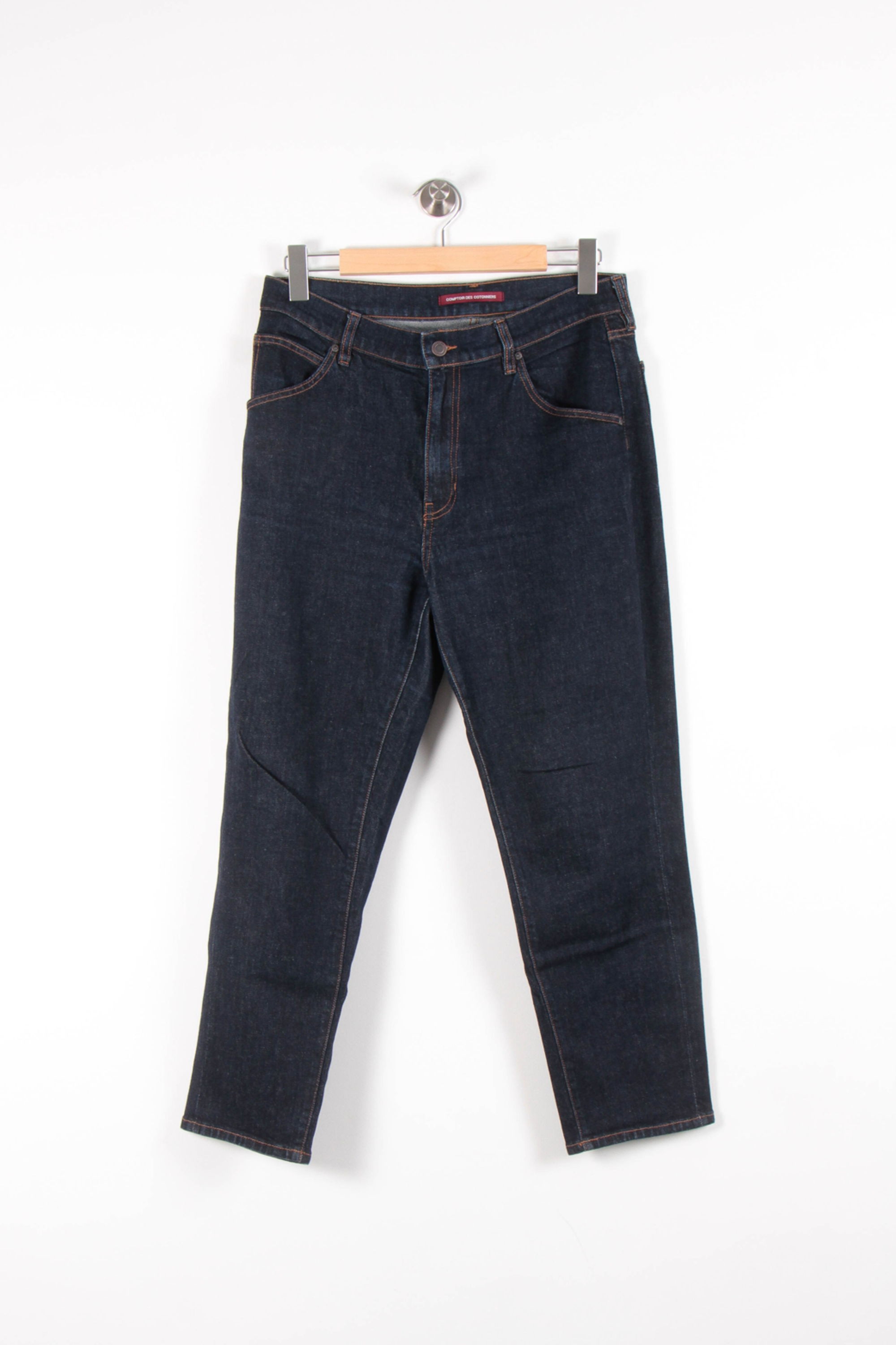 Cropped slim jeans with studs COMPTOIR DES COTONNIERS - Seconde main Blue