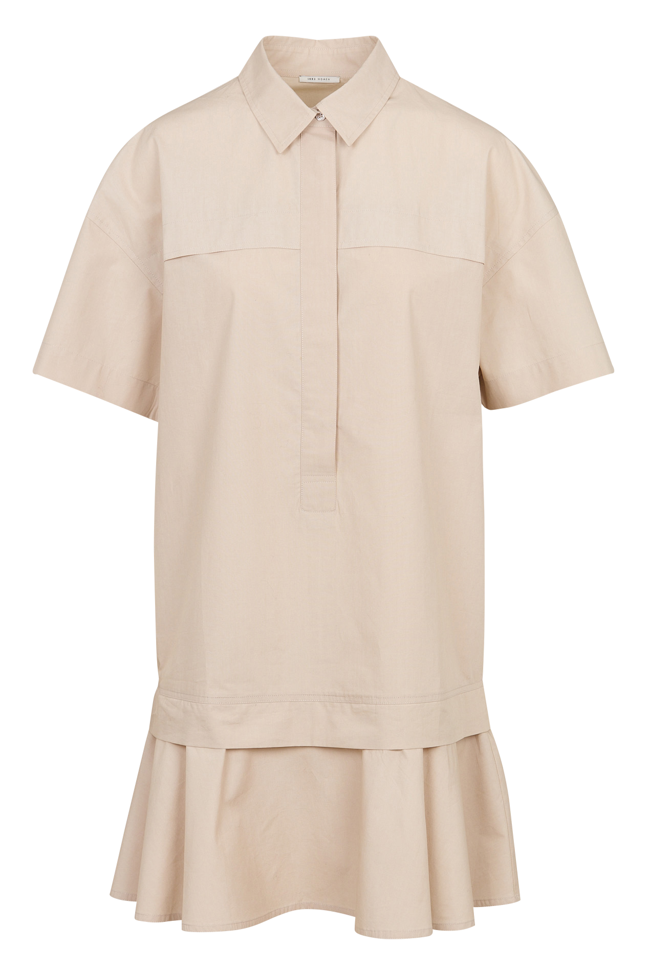 Kurzes Kleid mit Trompe-l'oeil-Rock aus Baumwolle IKKS Beige