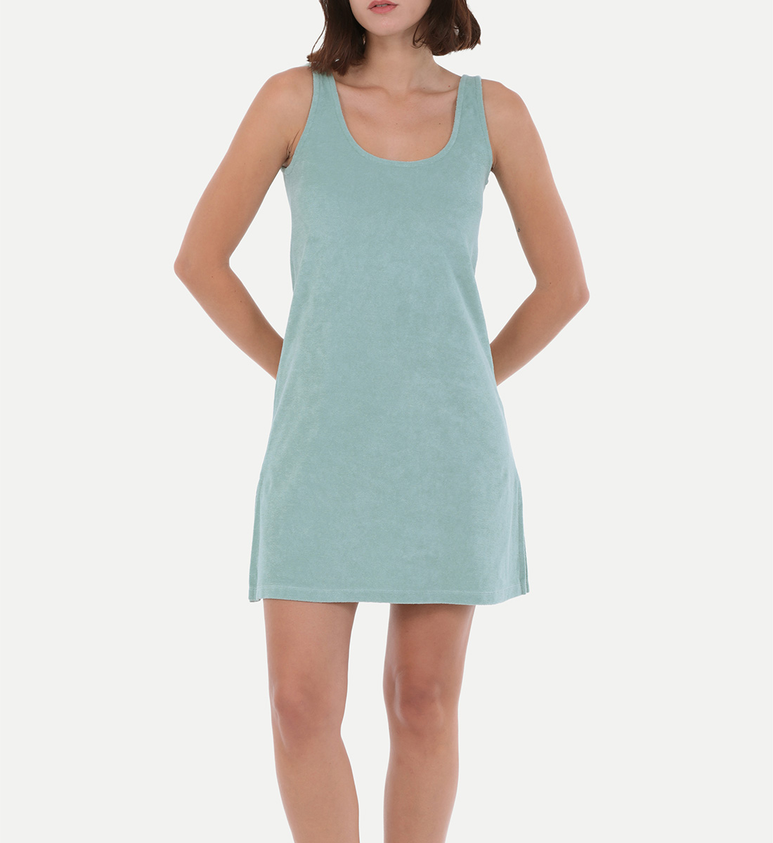 Almond terry cloth dress GILI'S Green