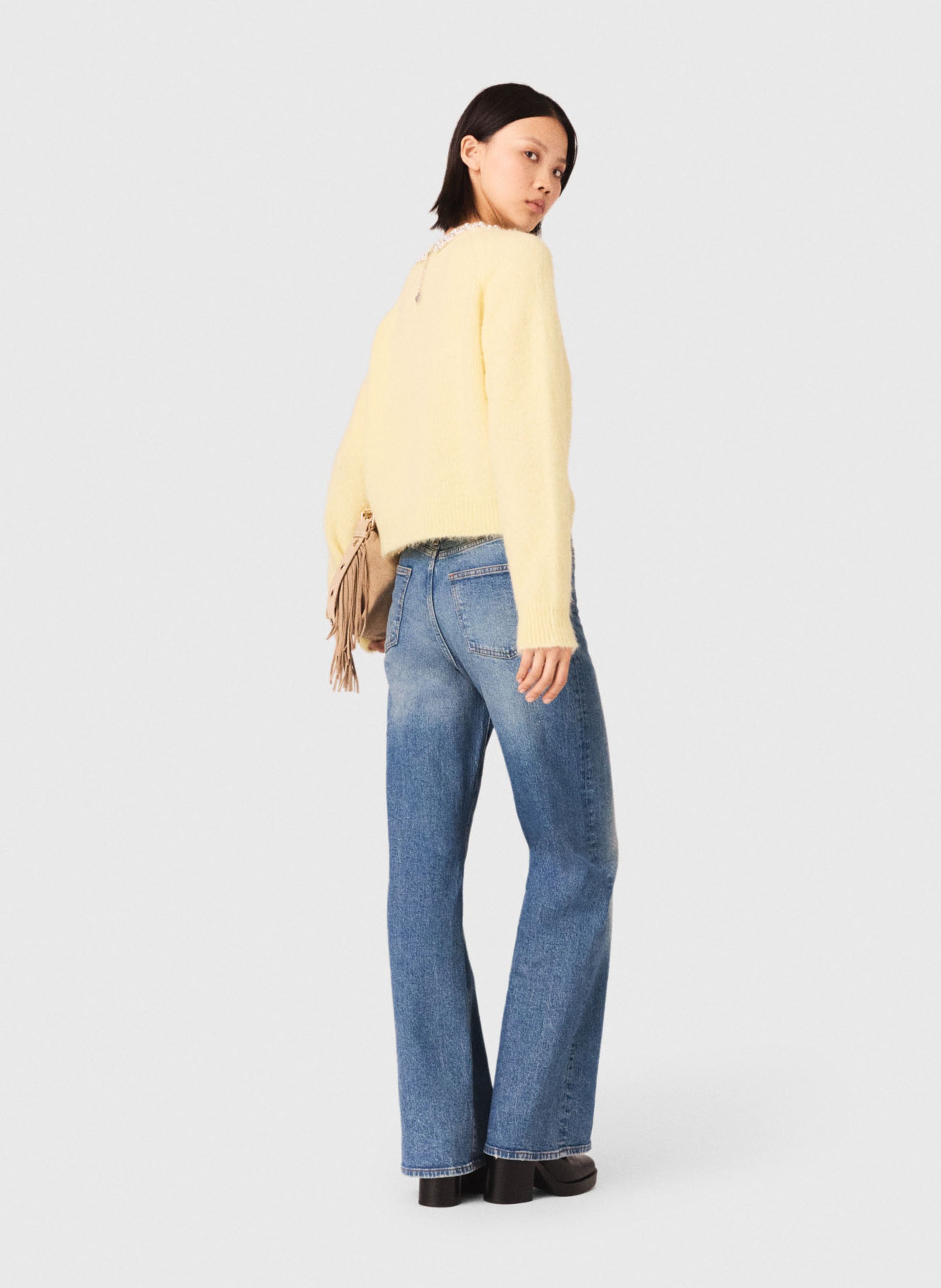 Wijde jeans van katoendenim MAJE Blauw