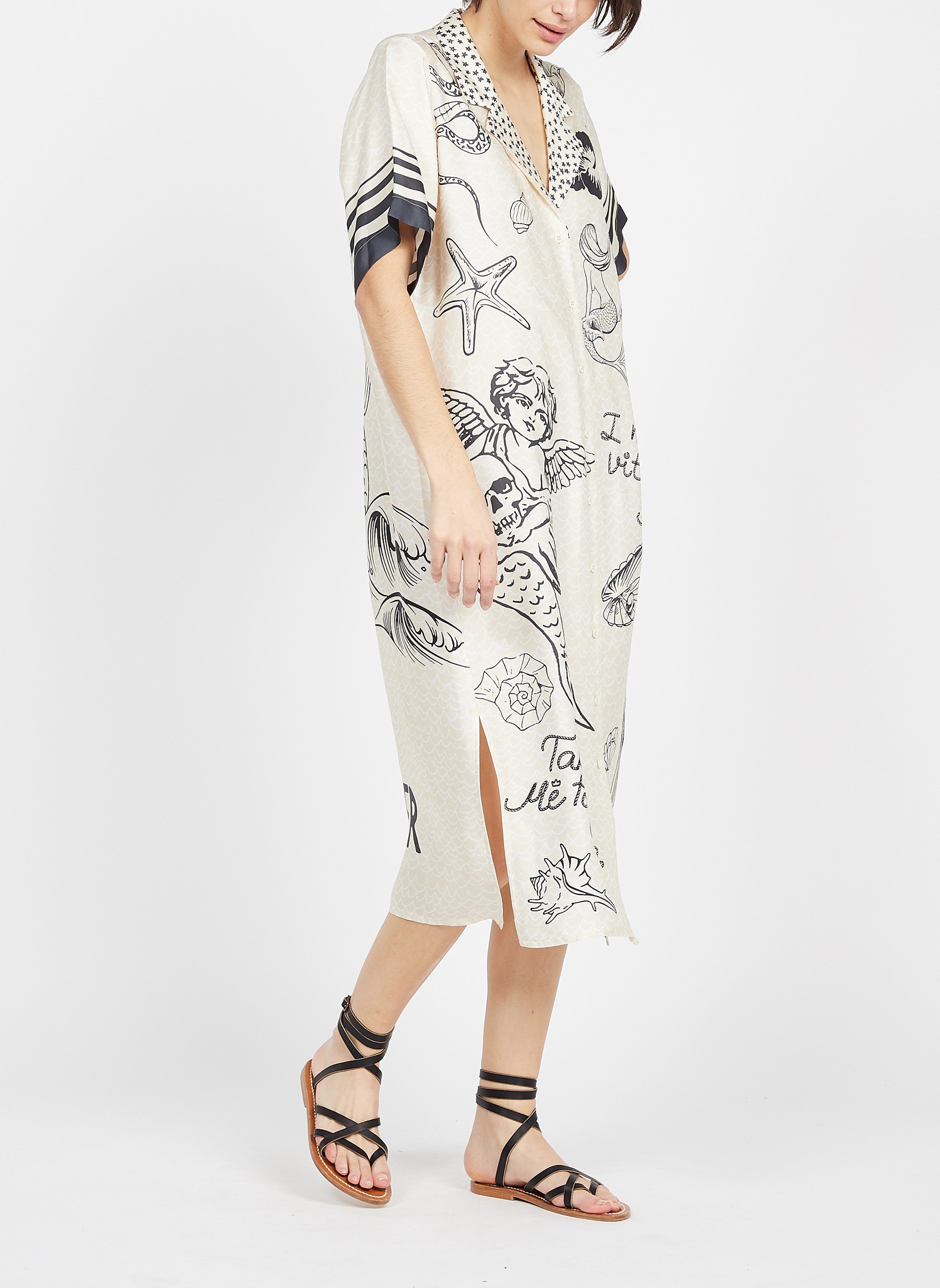 Abito chemisier midi con stampa SACK S