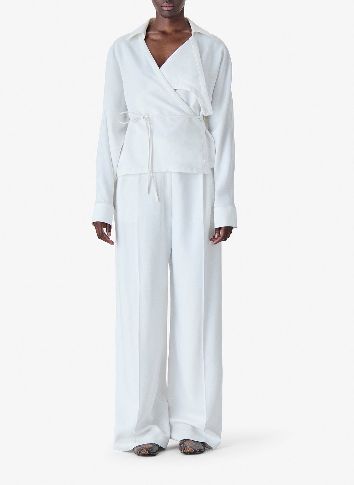 Top droit encolure V IRO Blanc