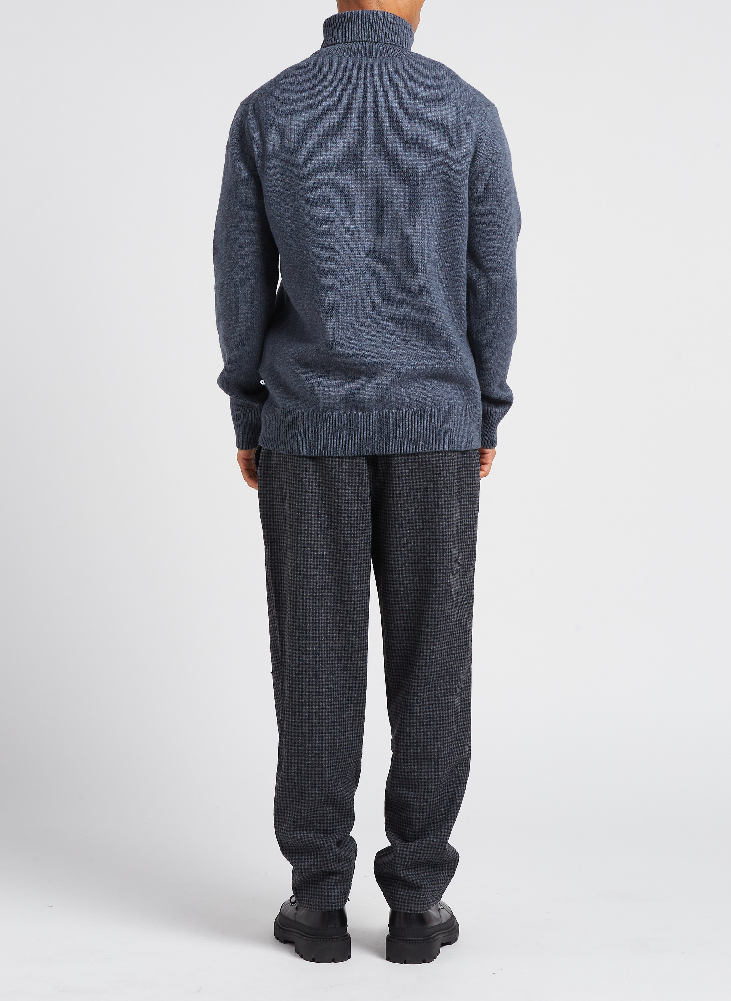 Pantalon chino 7/8 ème en laine mélangée imprimé MINIMUM Argent