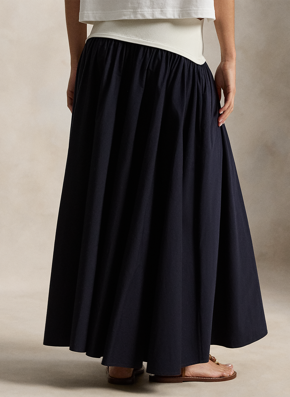 A-line long cotton skirt POLO RALPH LAUREN Blue