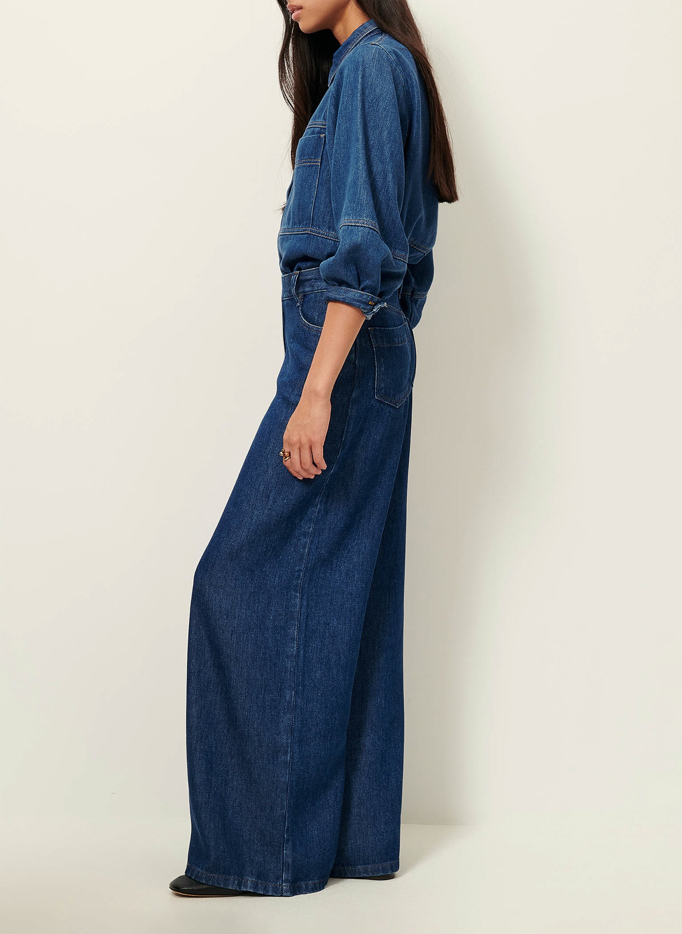 Spijkerjasje met klassieke kraag Blauw