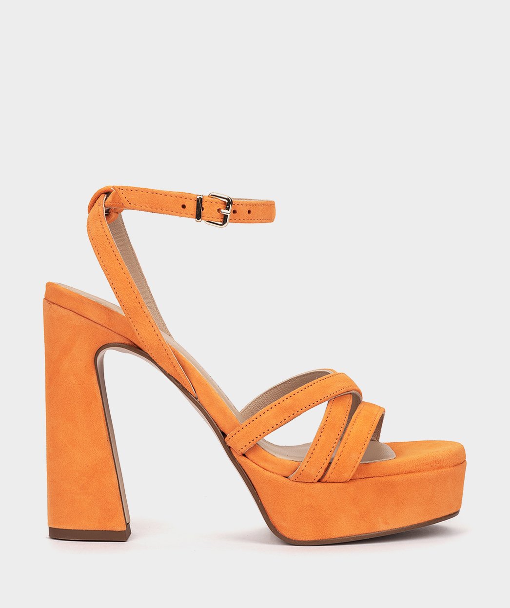 Orange suede high heels sandals PEDRO MIRALLES Orange