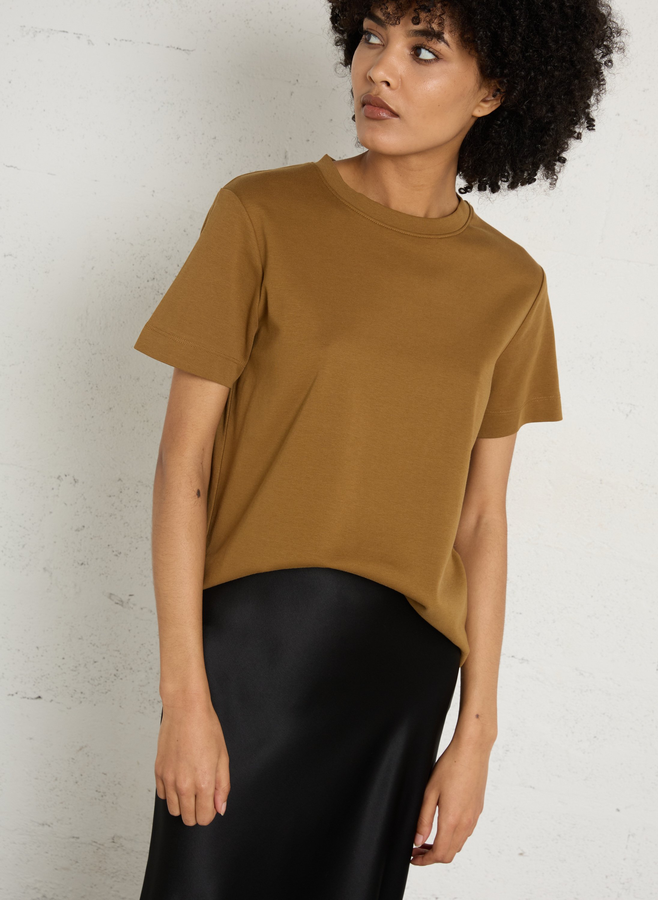 tee-shirt droit col rond en coton MAISON 123