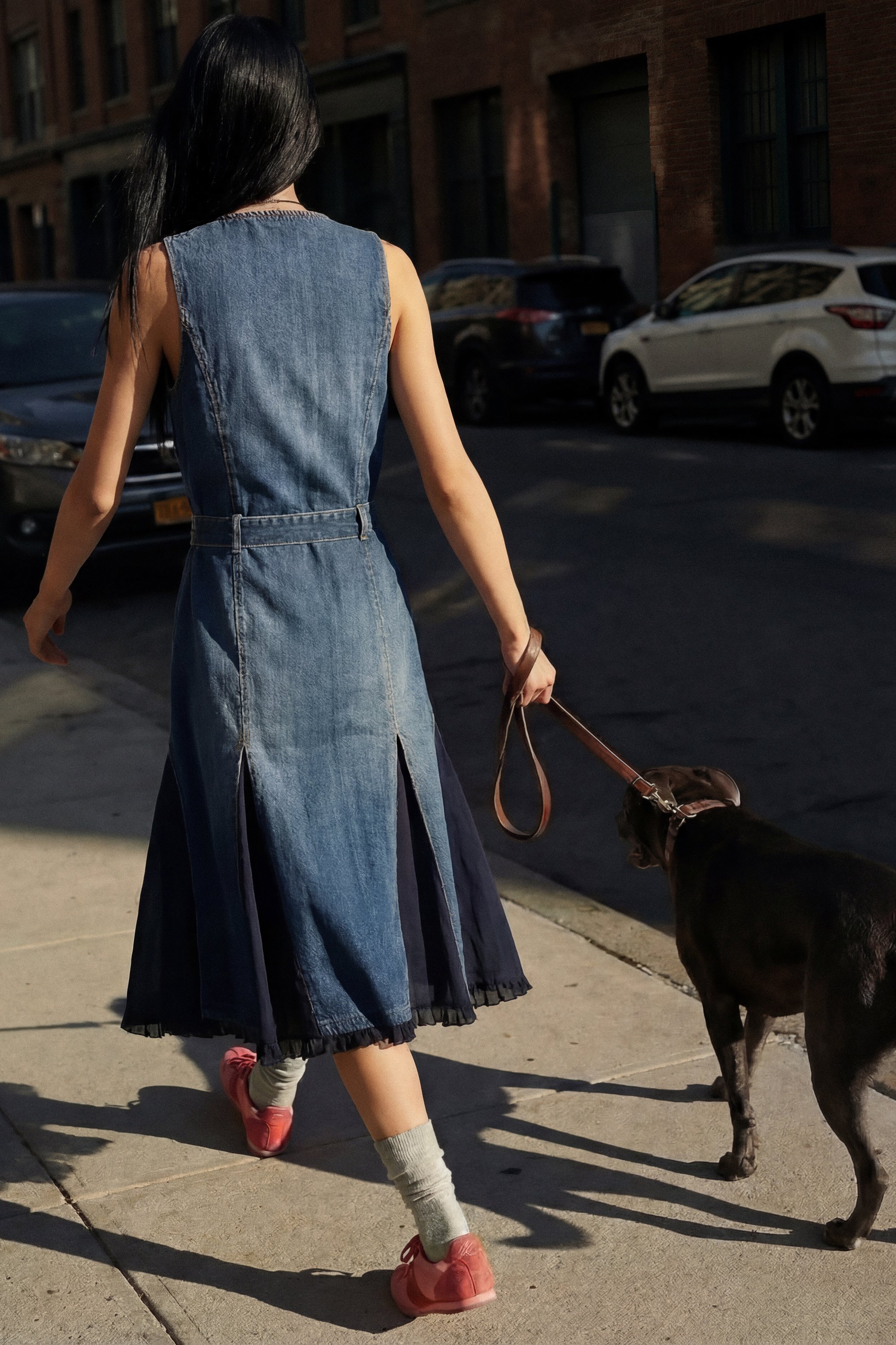 Robe midi col V  DESIGUAL Bleu