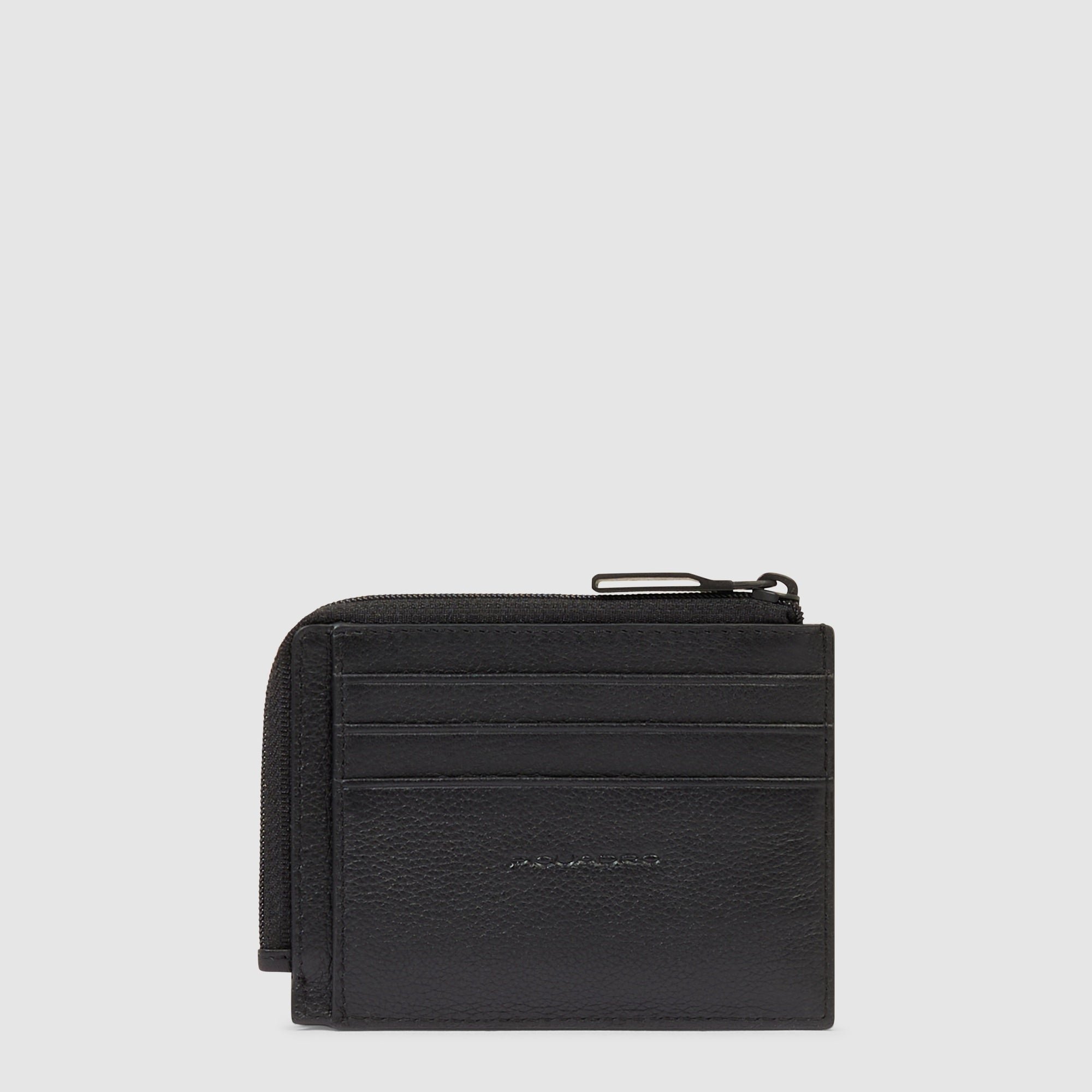 Leather coin purse PIQUADRO Black