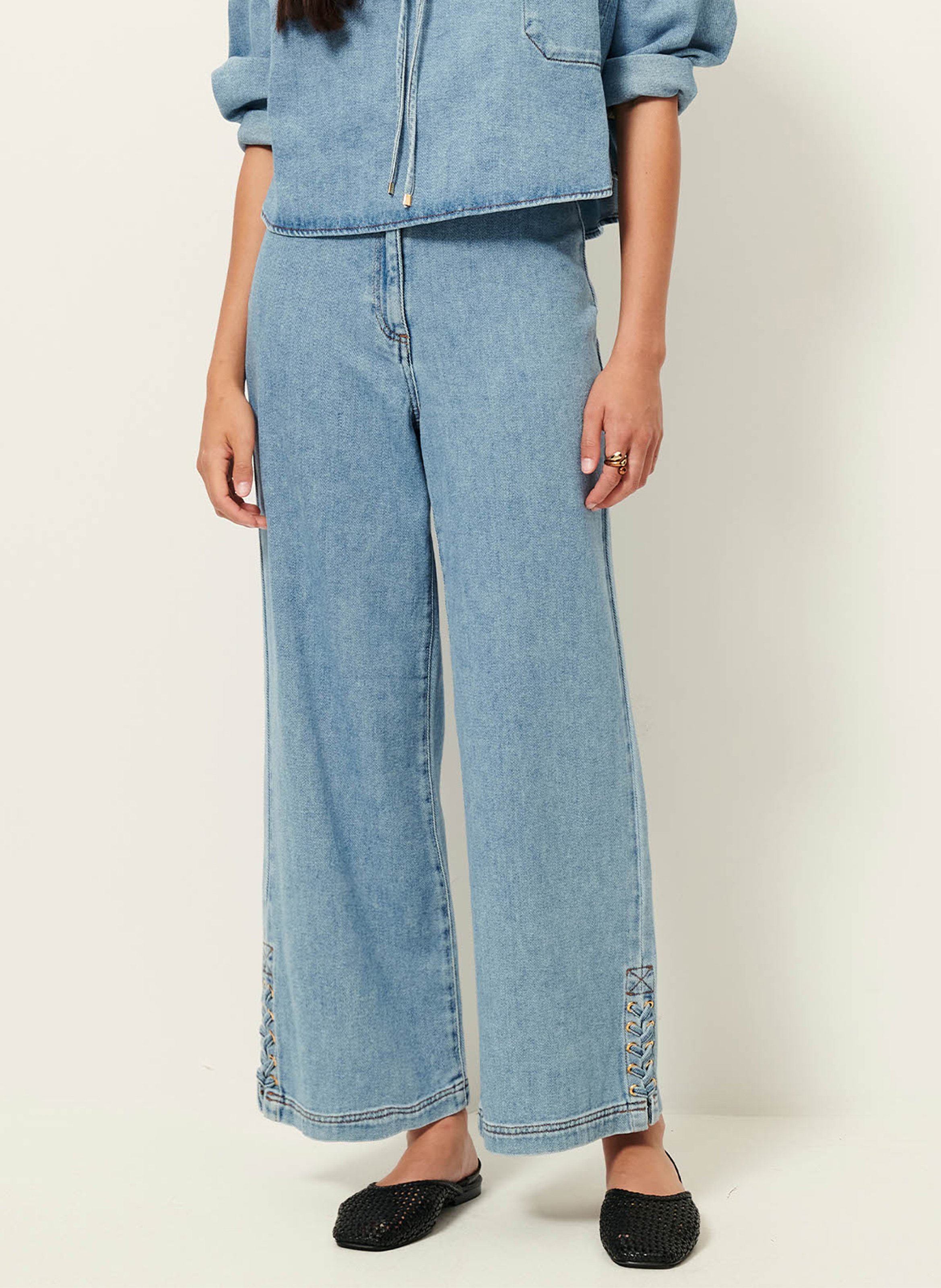 Straight leg cotton jeans SESSUN Blue