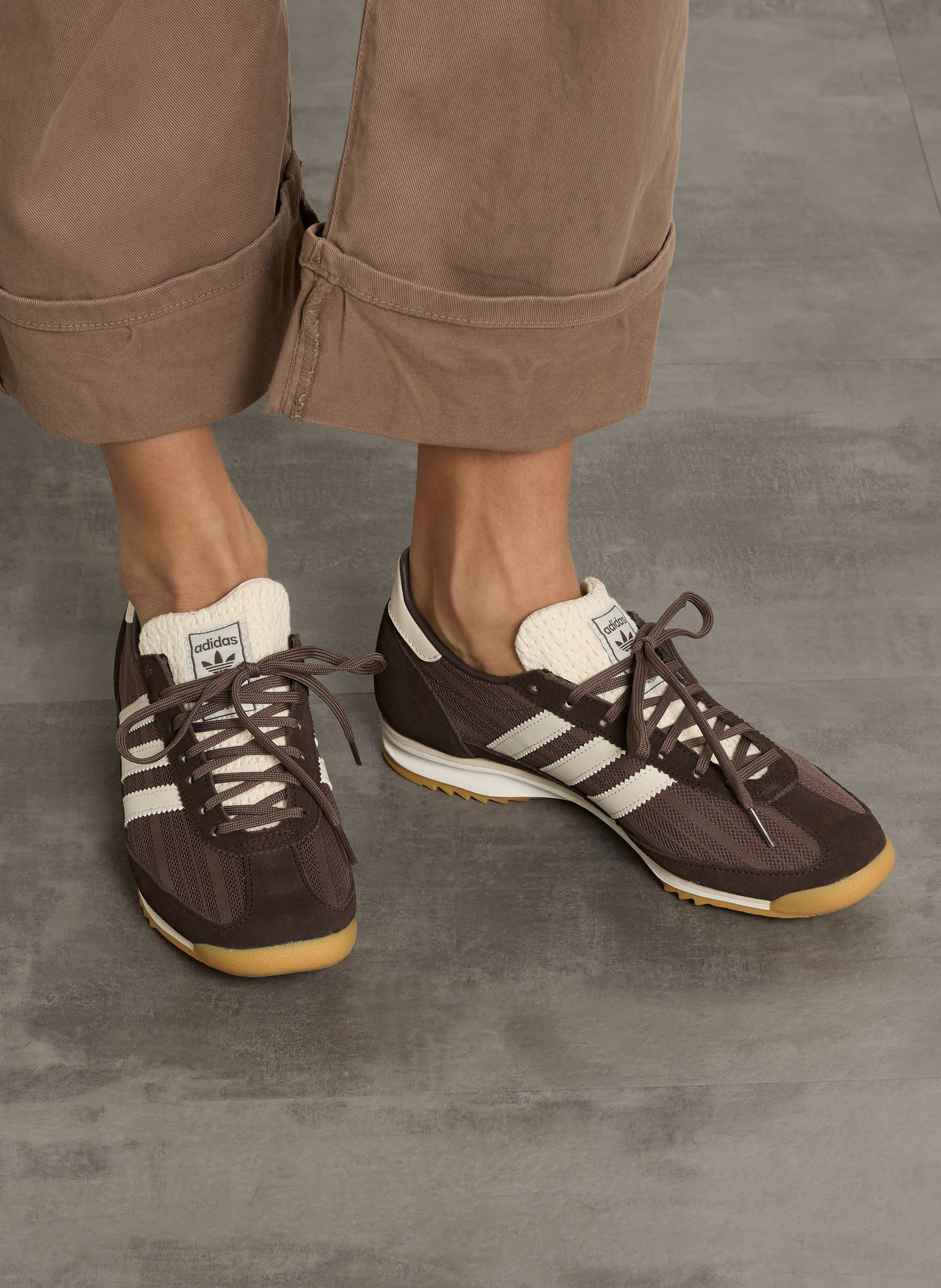 Baskets basses en toile ADIDAS Marron