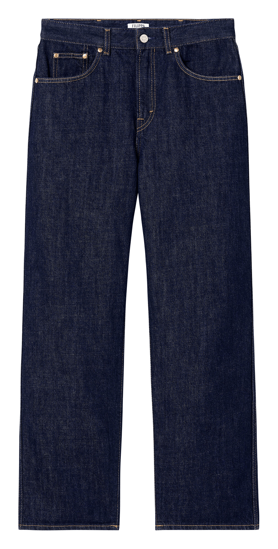 Jean droit taille haute en denim brut FILIPPA K Bleu