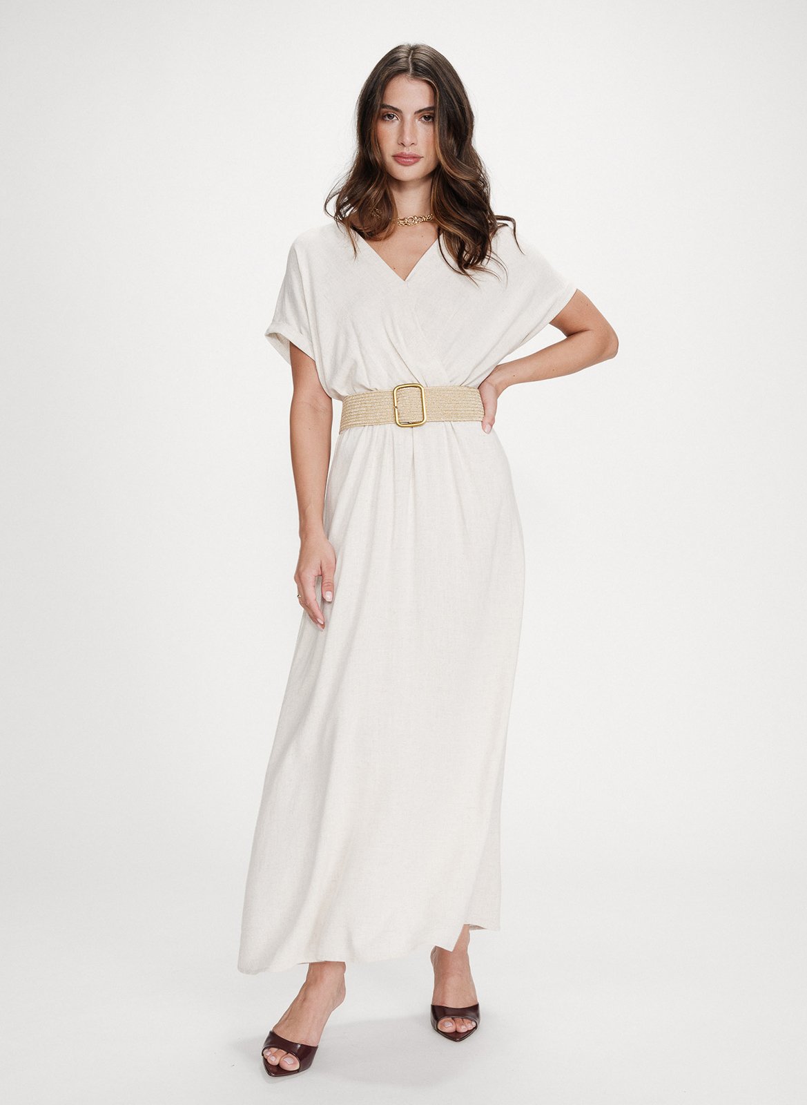 Robe longue col V GRACE ET MILA