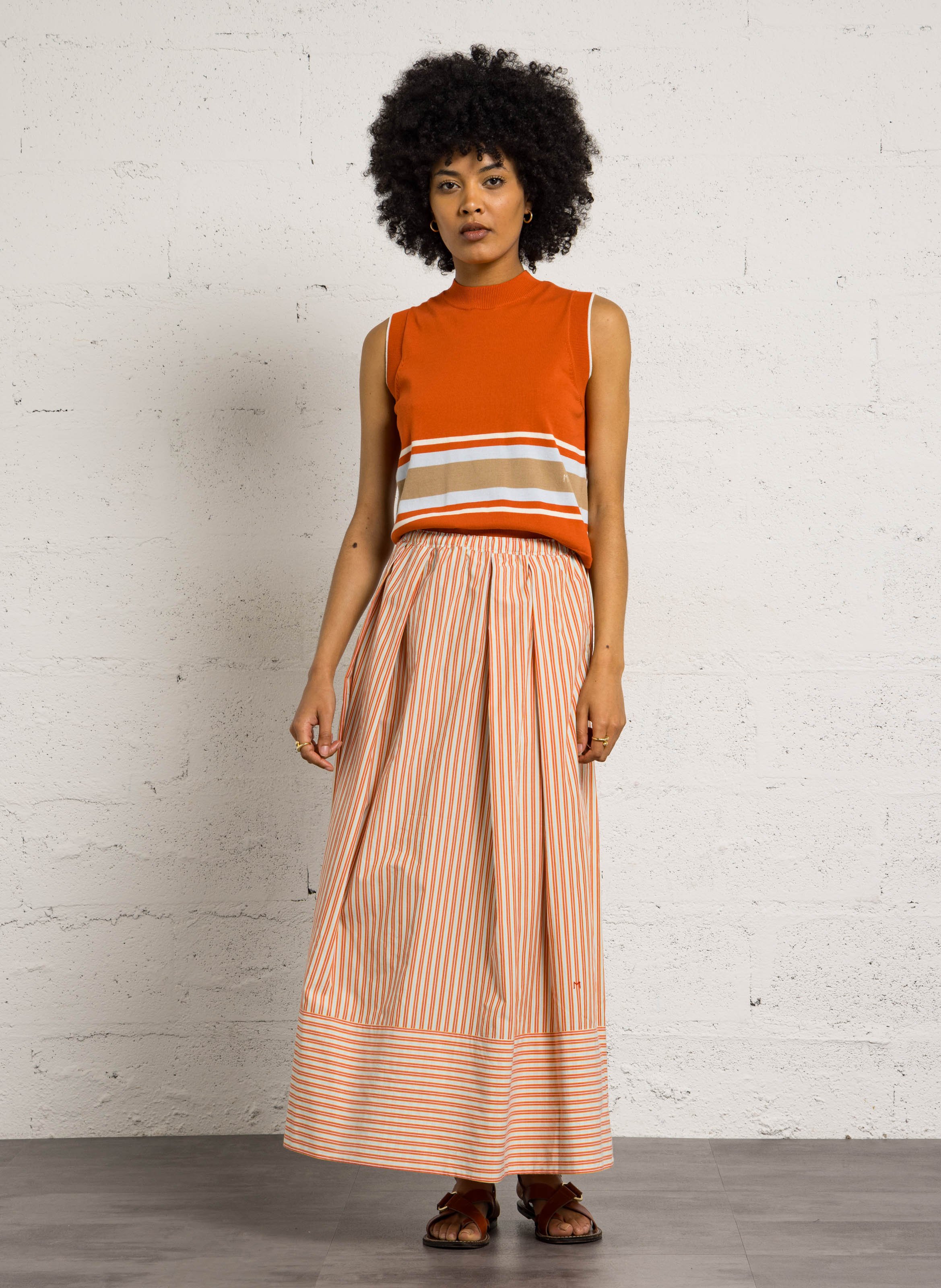 Pull col rond en coton MOISMONT Rouge