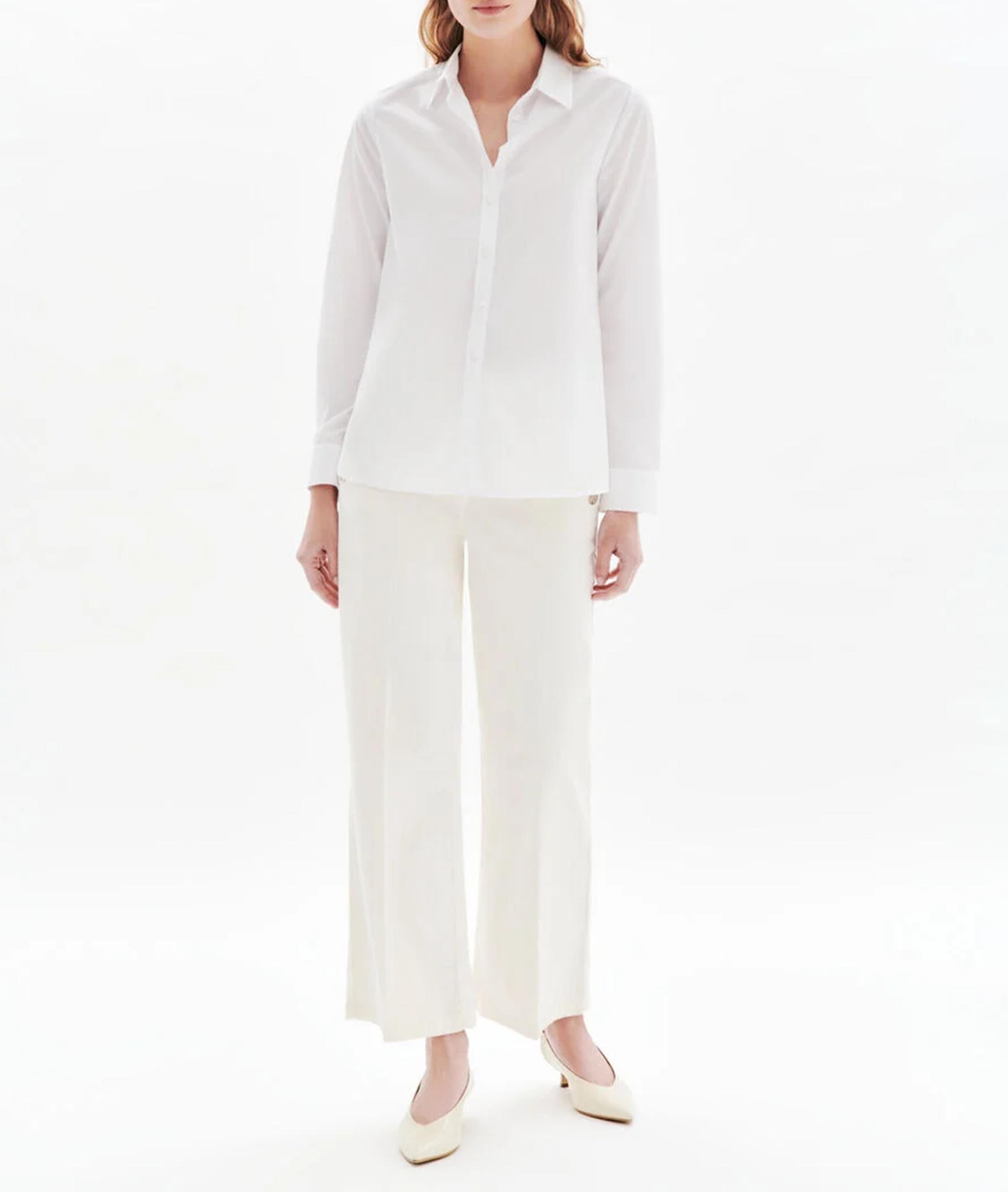 Chemise col classique en coton CAROLL Blanc