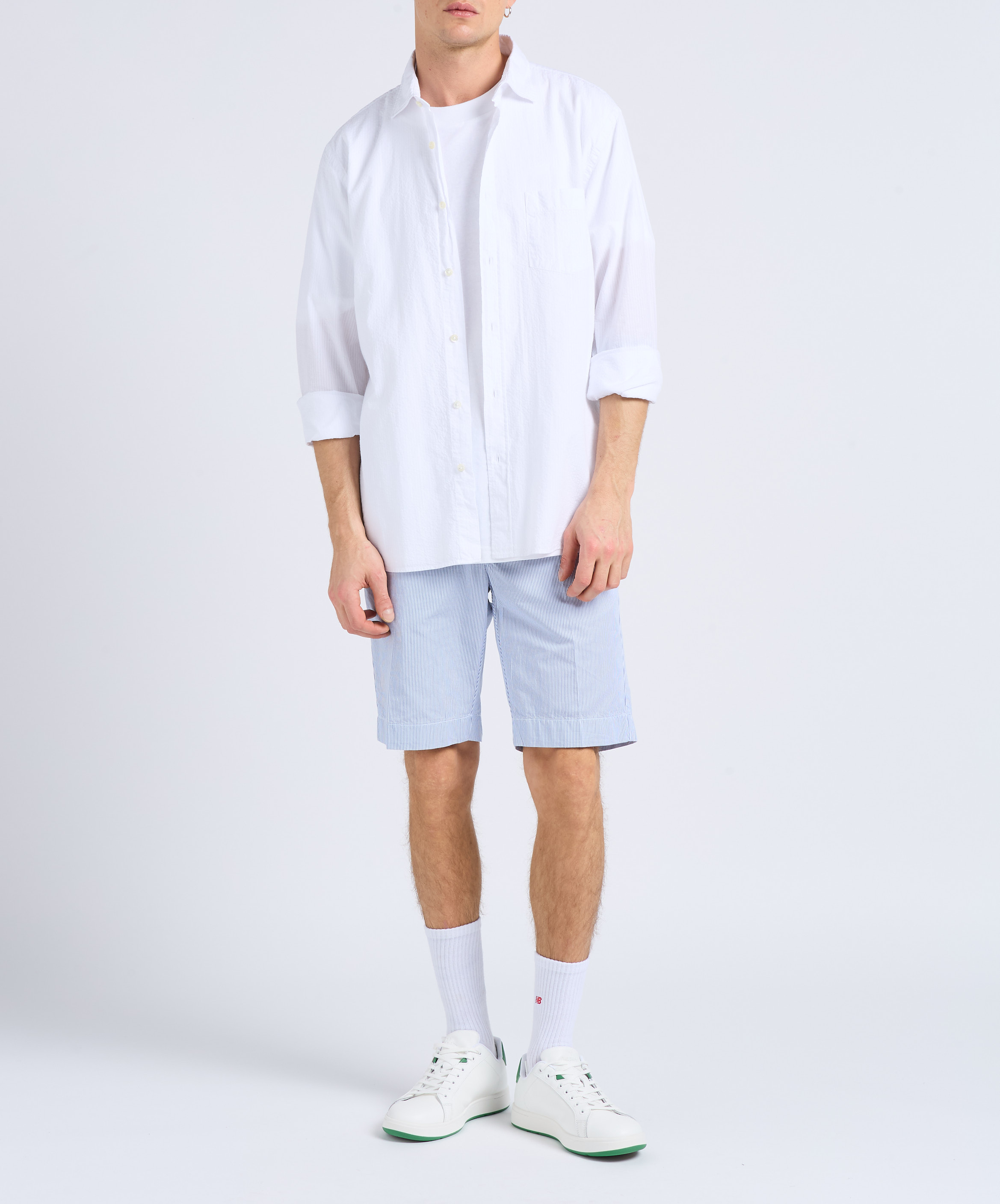Regular-fit striped cotton shirt HARTFORD White