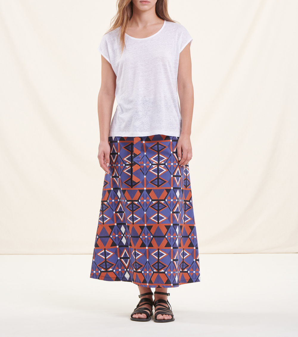 Tee-shirt droit chiné en lin LA FEE MARABOUTEE Blanc