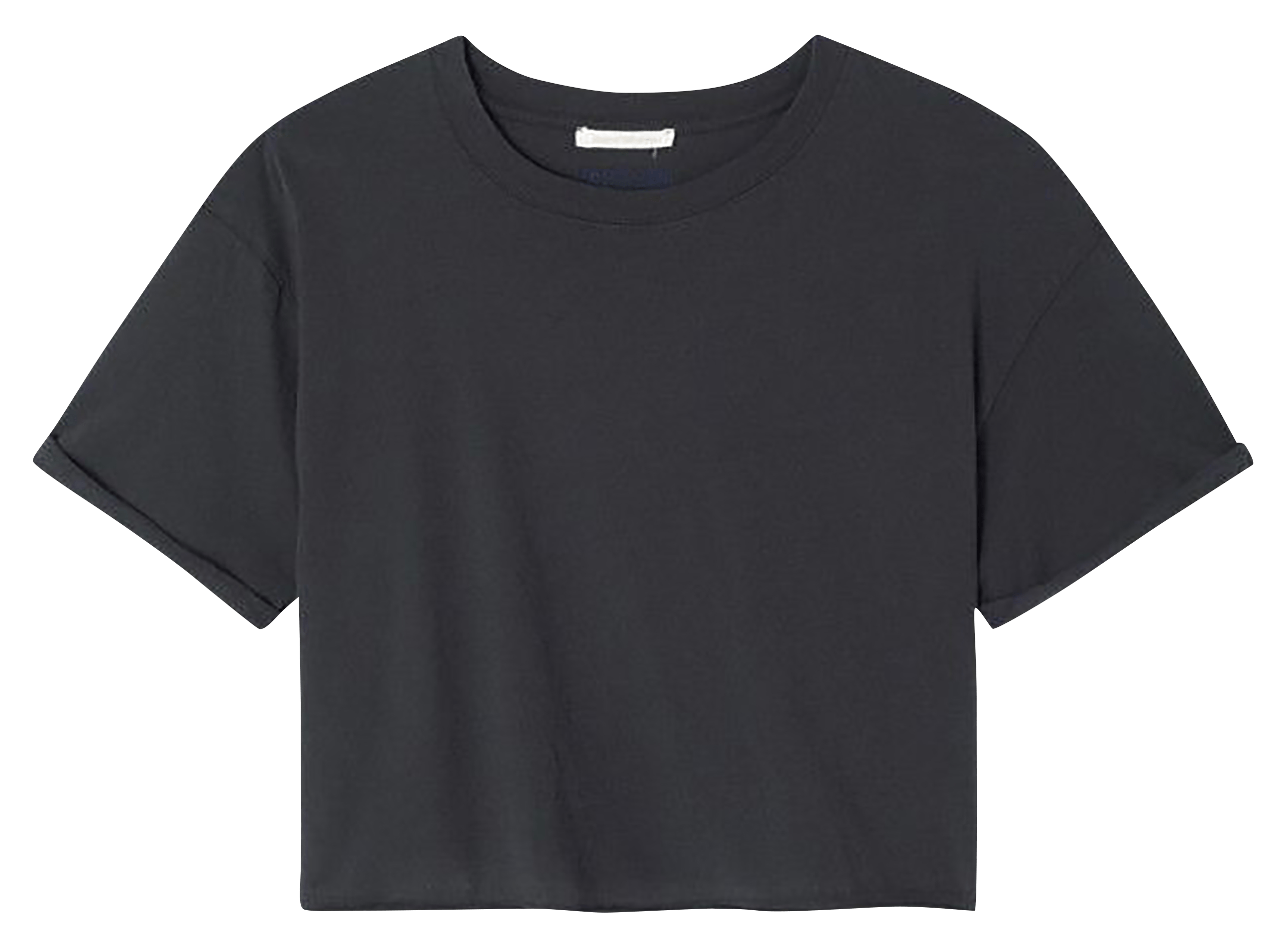 Short straight round neck cotton T-shirt AMERICAN VINTAGE Black