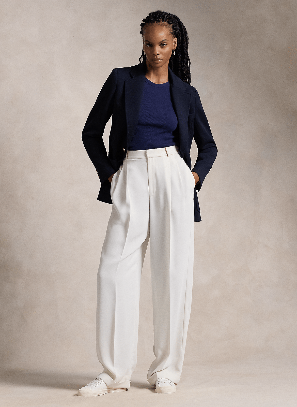 Veste de tailleur cintrée à logo  POLO RALPH LAUREN Bleu